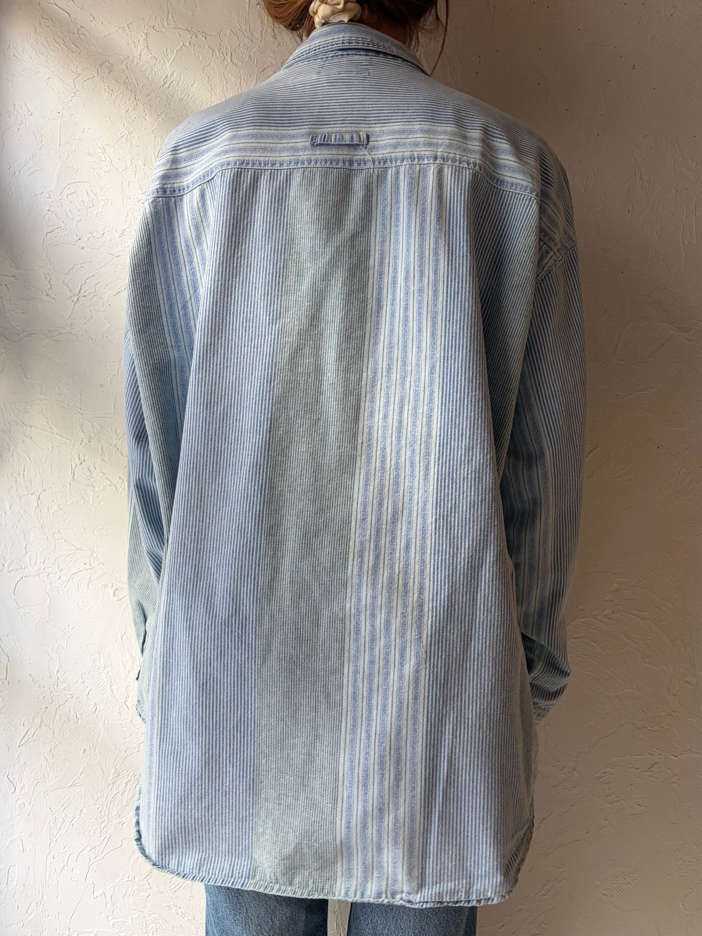 90s ‘Introspect’ Denim Shirt / XL