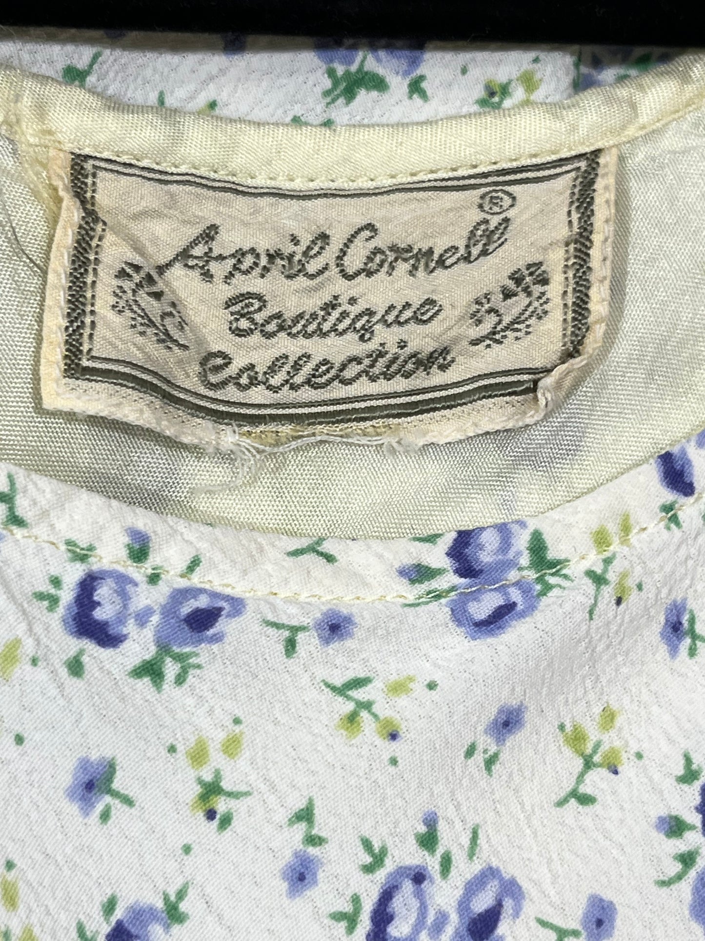 90s 'April Cornell' Floral Print Midi Dress / Small