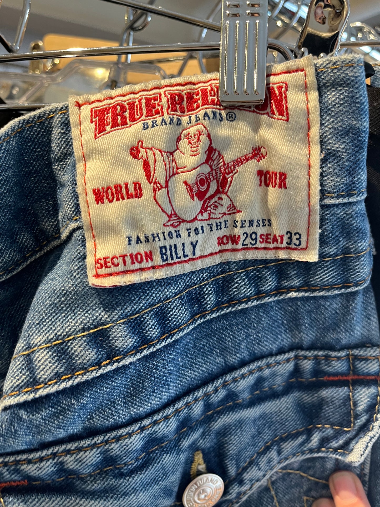 Y2k 'True Religion' Denim Light Wash Low Rise Distress Pants / Medium