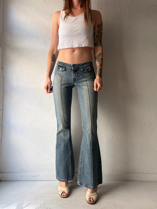 Y2k 'Silver' Low Rise Flare Stretch Jeans / 27