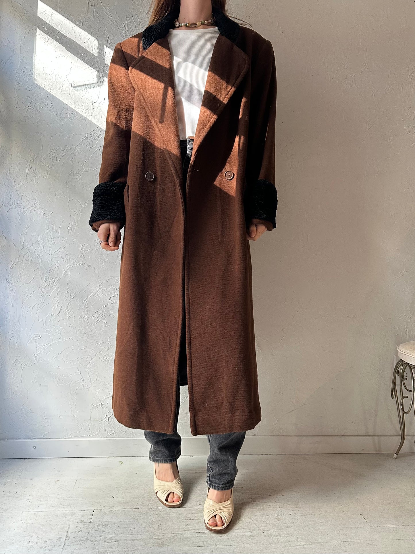 90s ‘Fitz Wright’ Brown Coat / Medium