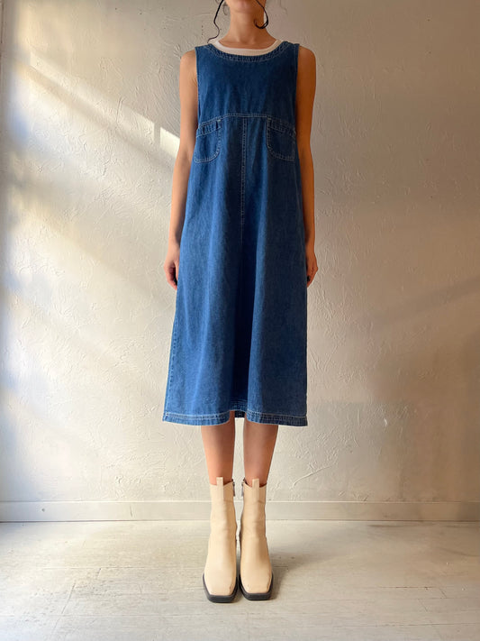 Y2k 'Cabin Creek' Denim Midi Dress / Medium