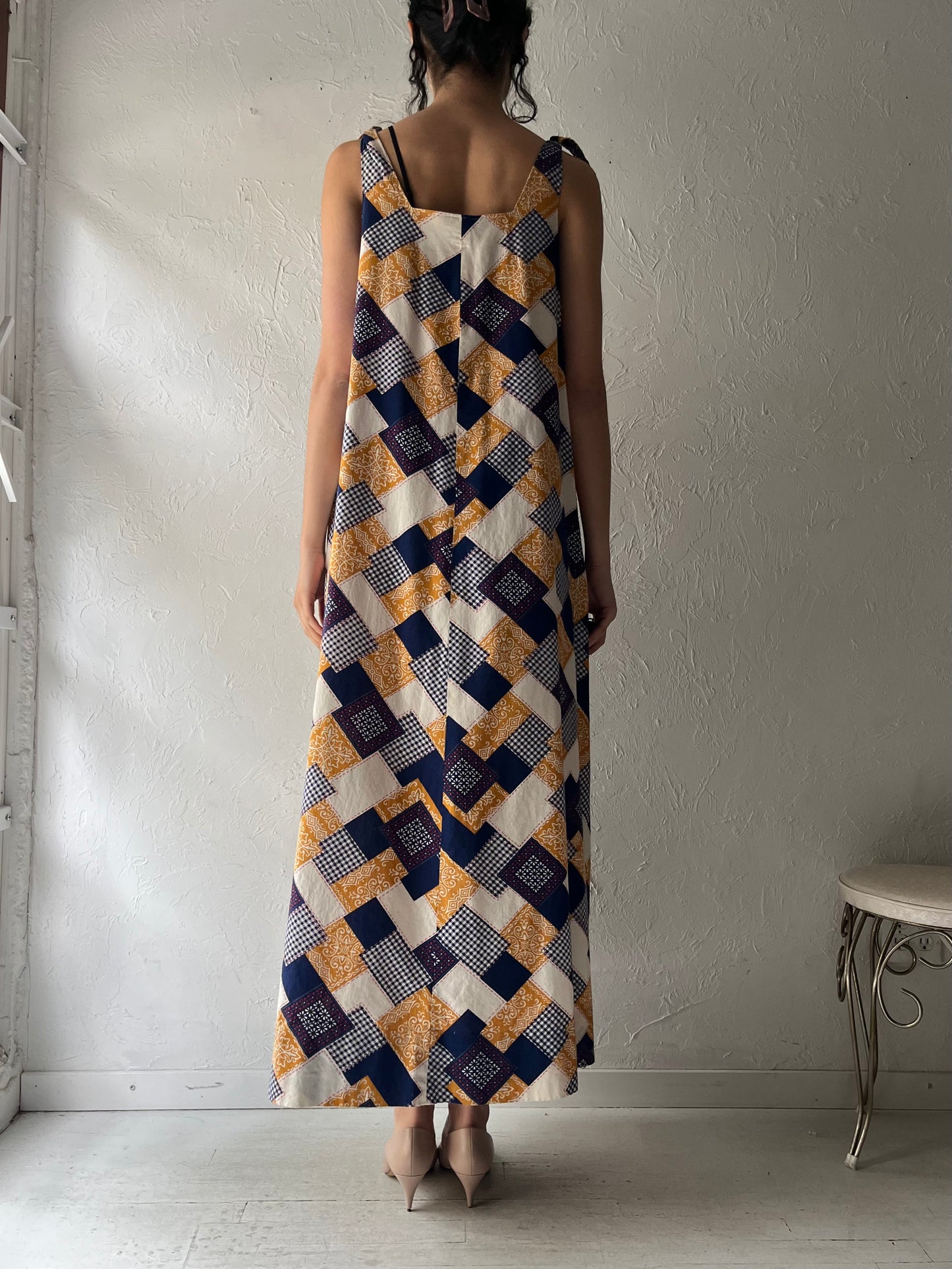 Vintage Handmade Patchwork Maxi Dress / Large