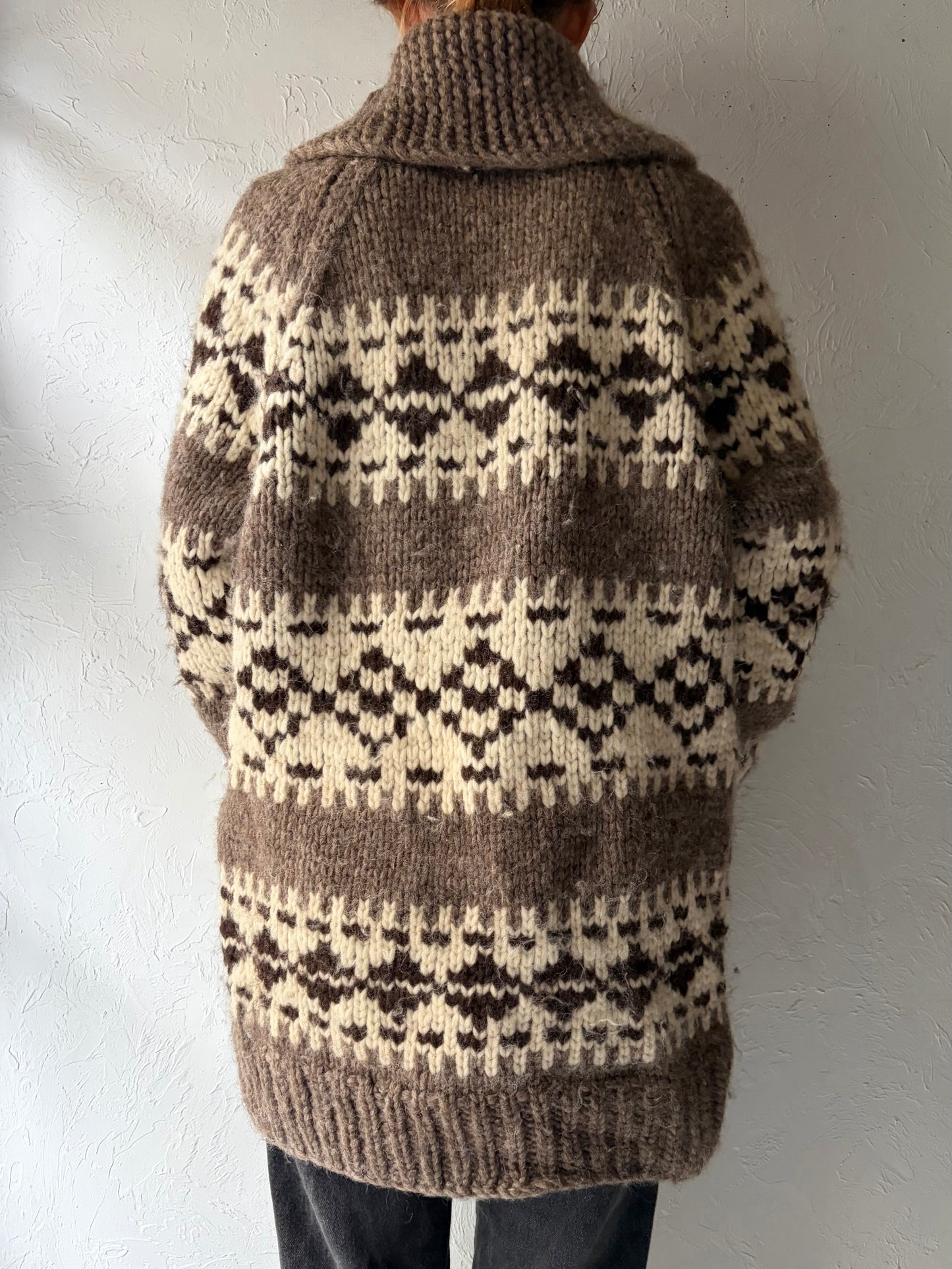 Vintage Hand Knit Chunky Wool Sweater / Large