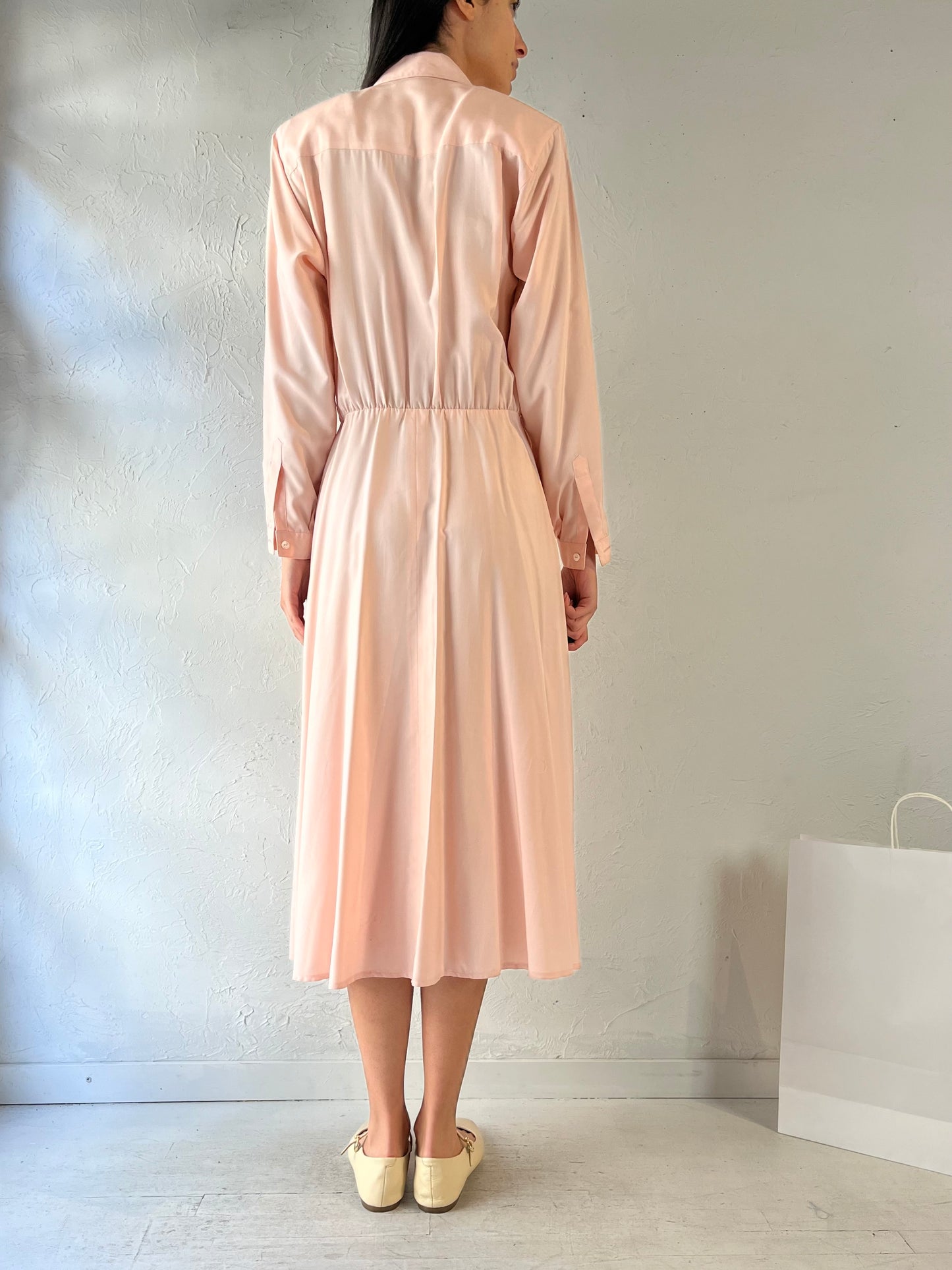 90s ‘Liz Claiborne’ Pale Pink Silk Dress / Small