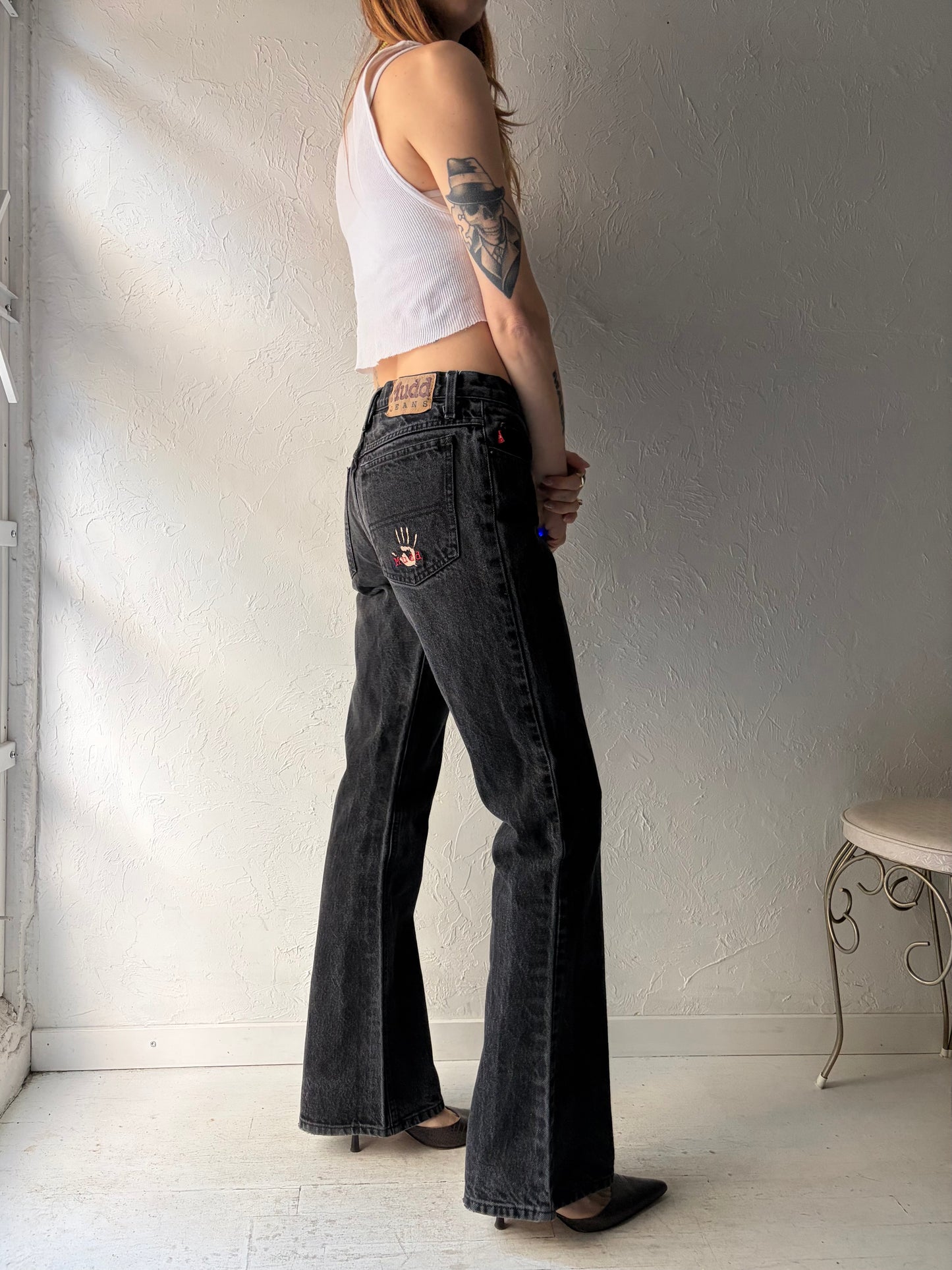 Y2k 'Mudd' Black Bootcut Jeans / 28