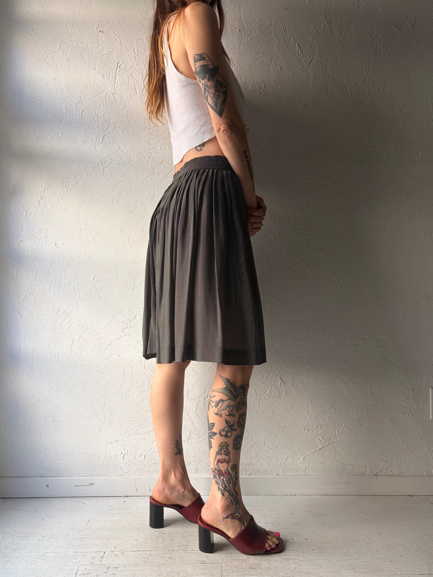 90s 'Jones New York' Polka Dot Skirt / Medium
