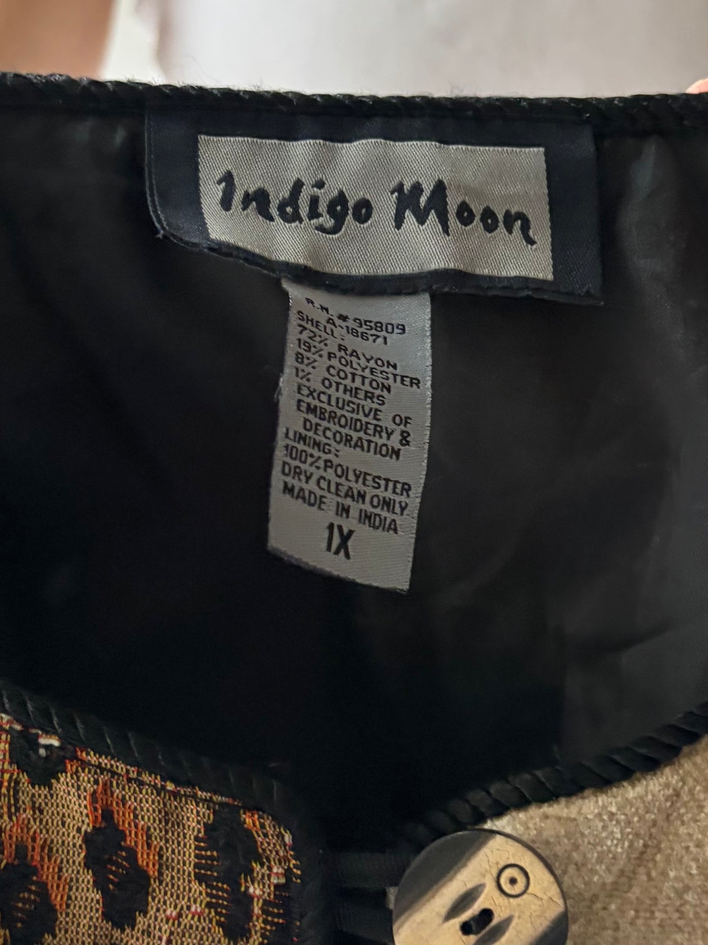 90s 'Indigo Moon' Tapestry Jacket / XL