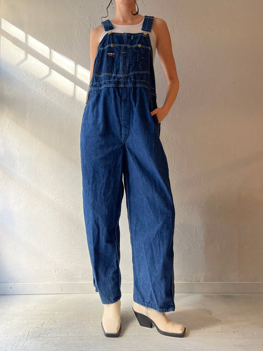 80s 'Oshkosh' Dark Denim Overalls / Union Made / Medium - Large