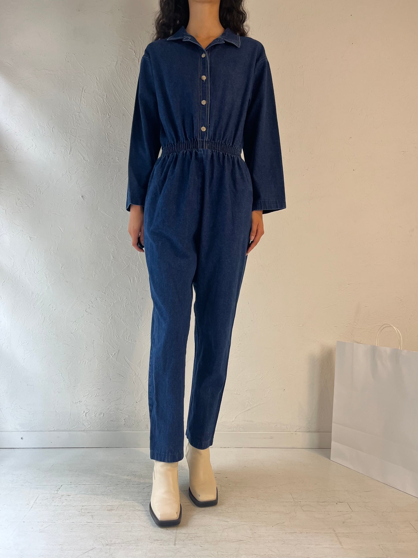 80s 'Boonies' Denim Jumpsuit / Small