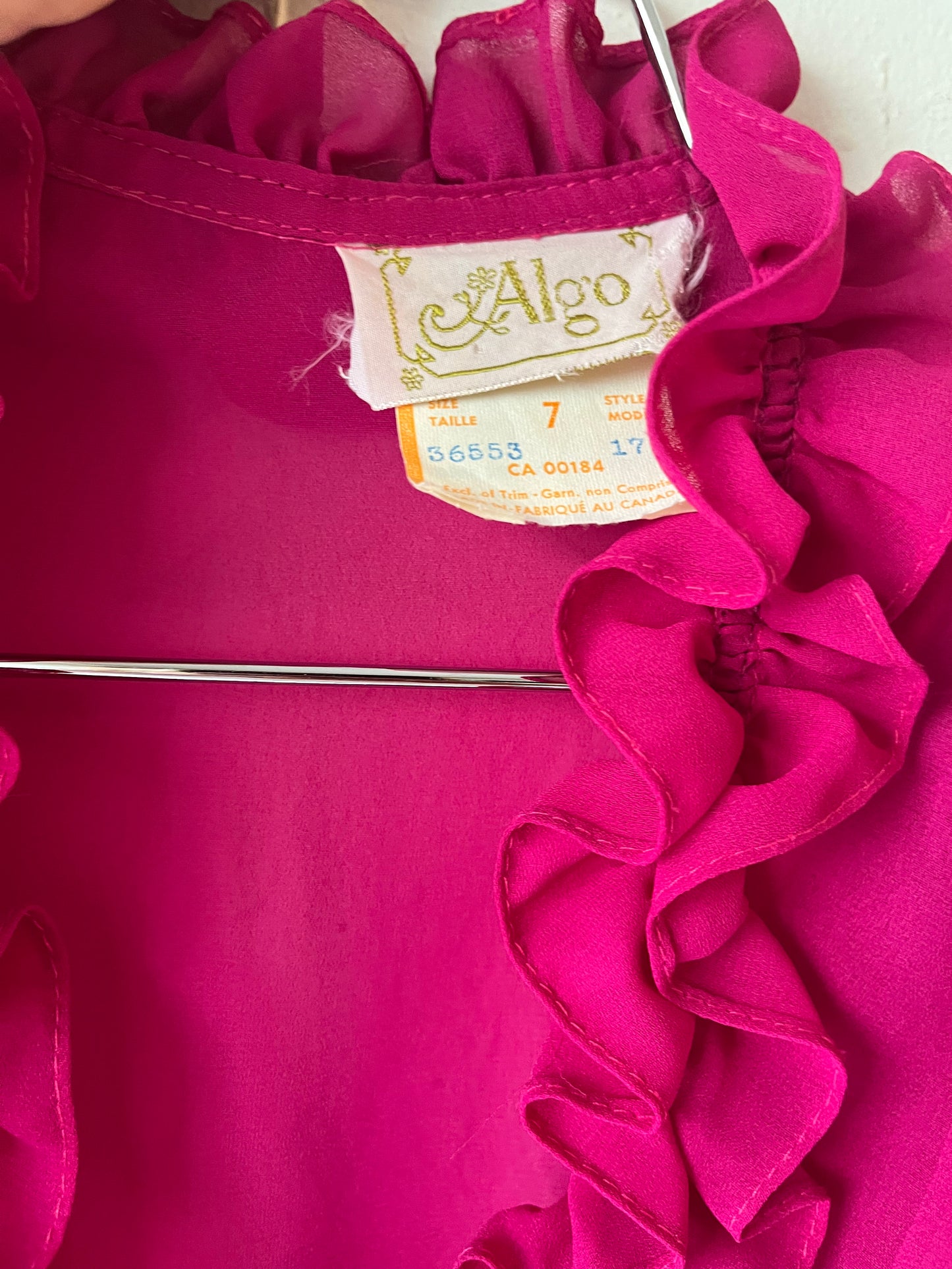 80s 'Algo' Retro Pink Long Sleeve Spring Casual Midi Dress / Medium
