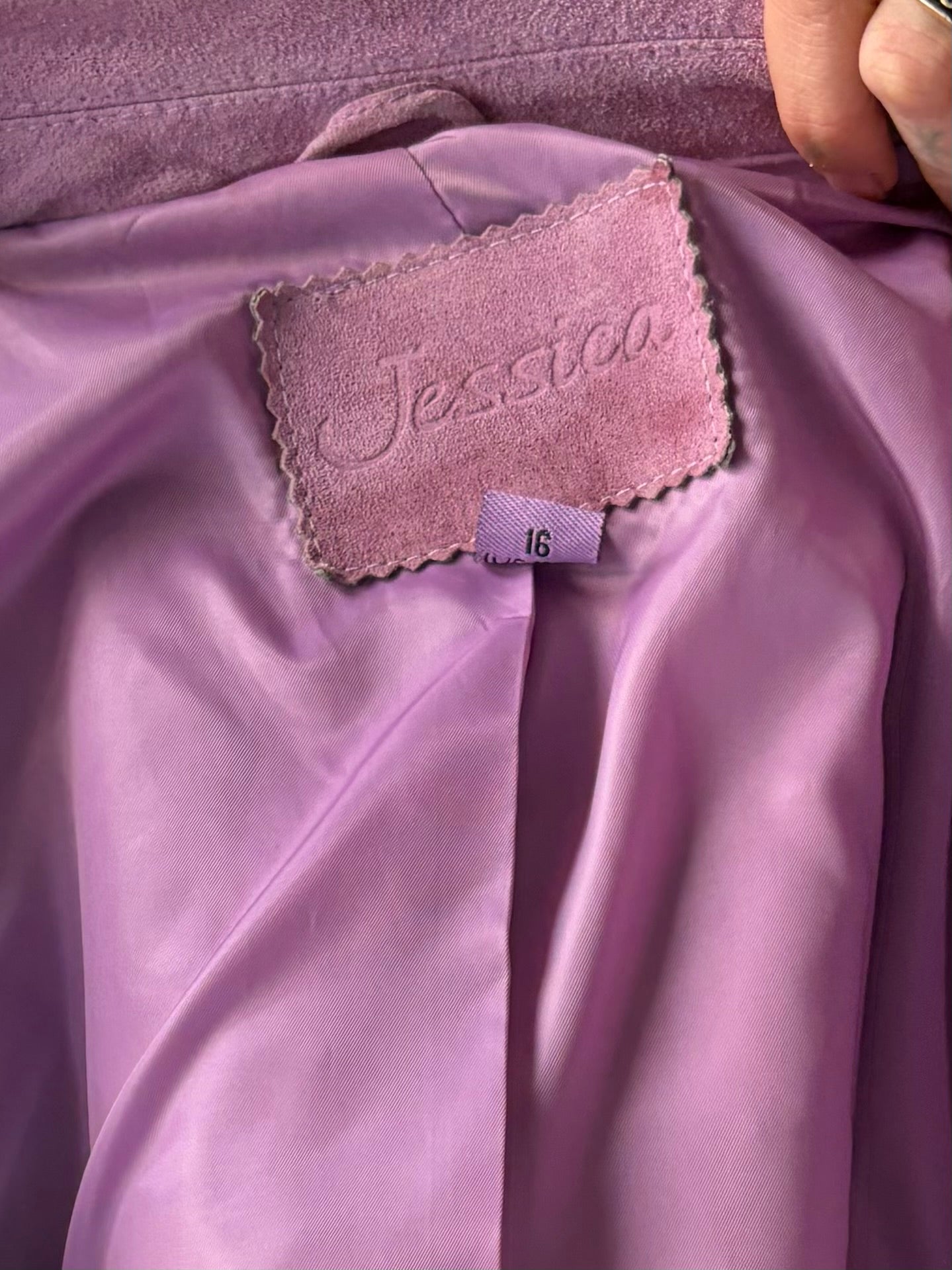 Y2k 'Jessica' Purple Minimalist Suede Jacket / Large