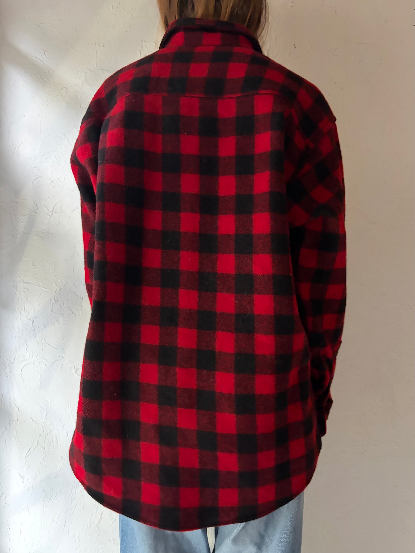 Y2k 'Woolrich' Thick Wool Plaid Shirt / Medium