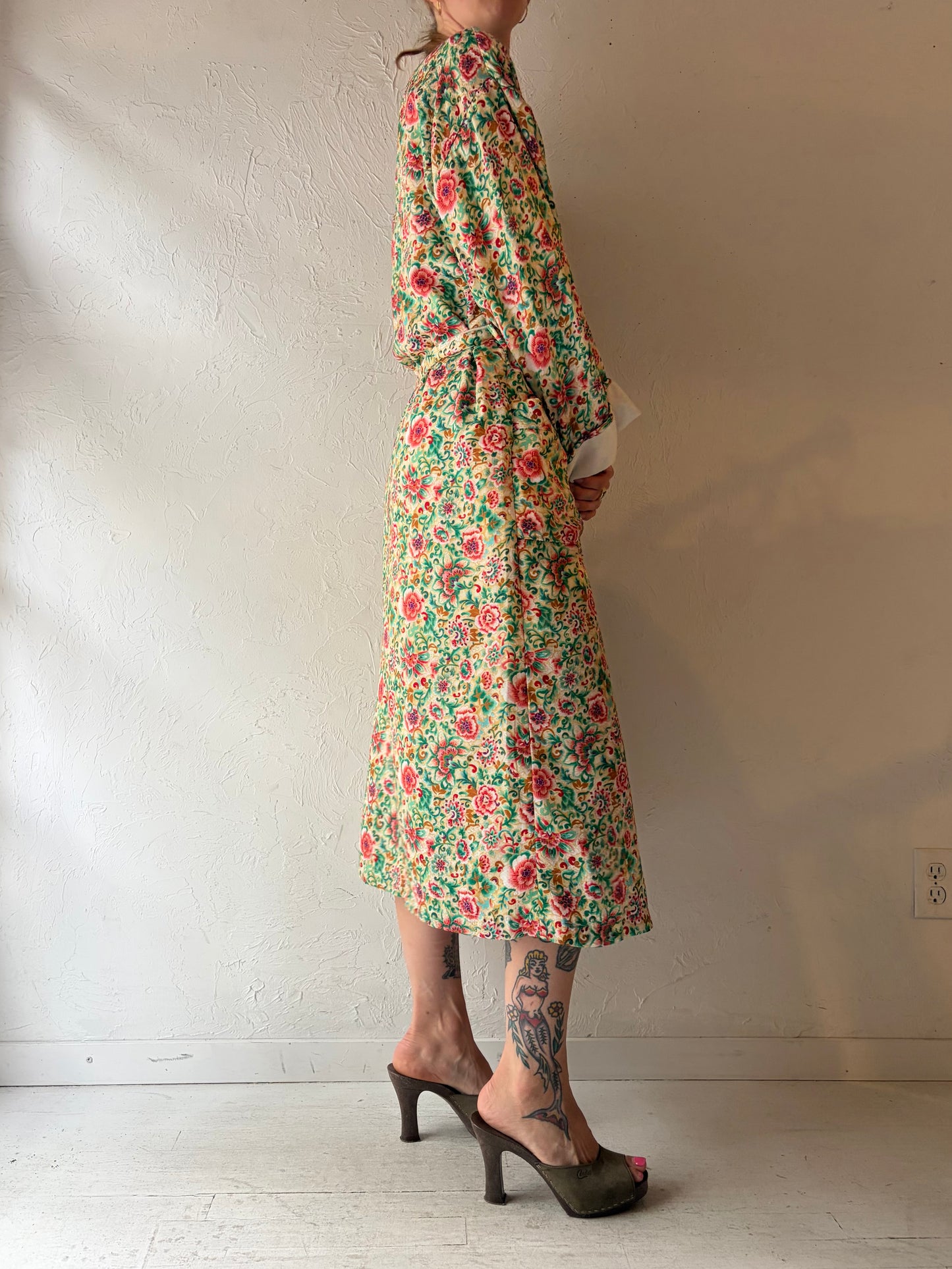 Vintage 'Victorias Secret' Gold Label Floral Robe / Medium - Large