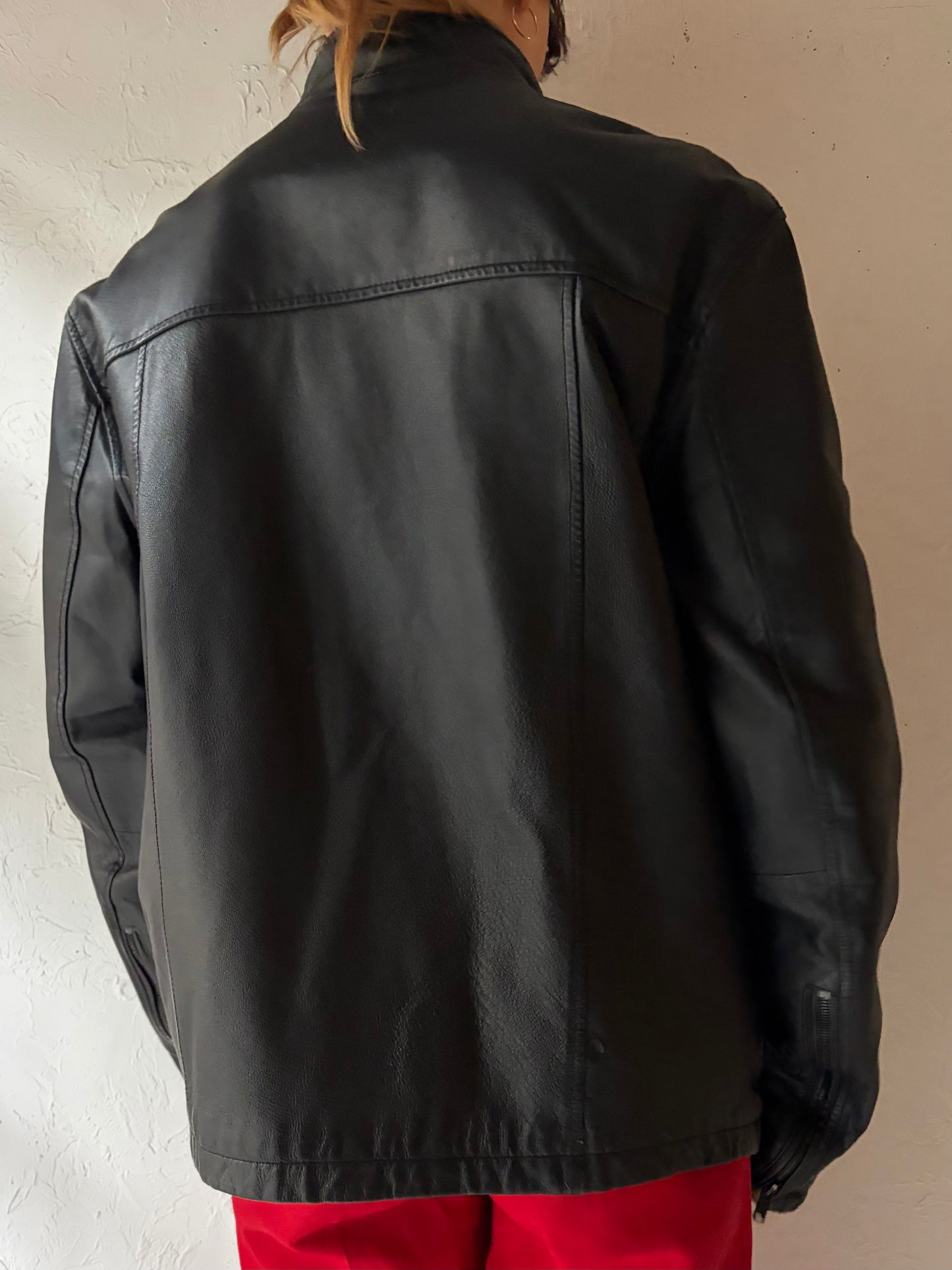 Y2k 'Street Legal' Leather Jacket / Large