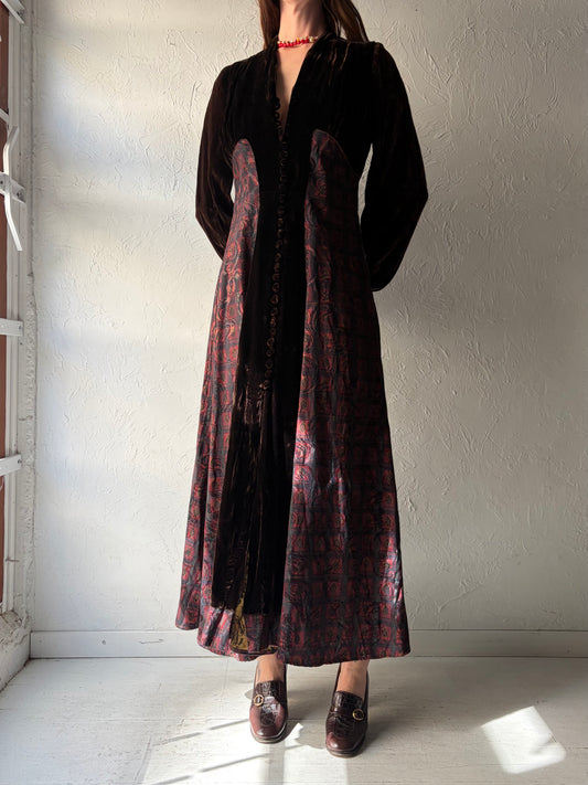 Vintage Handmade Brown Velvet Fairycore Ren Fair Dress / Medium