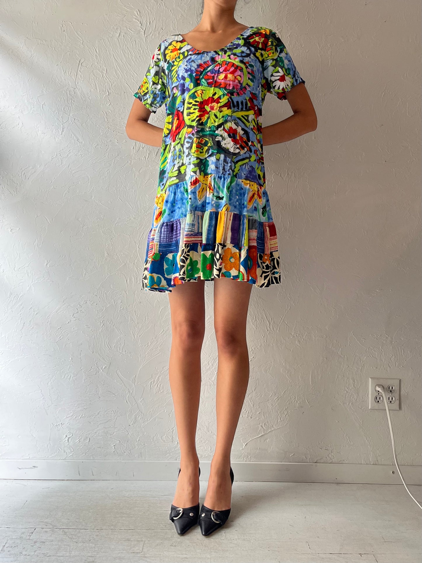 Vintage 'Jams World' Floral Print MIni Dress / Medium