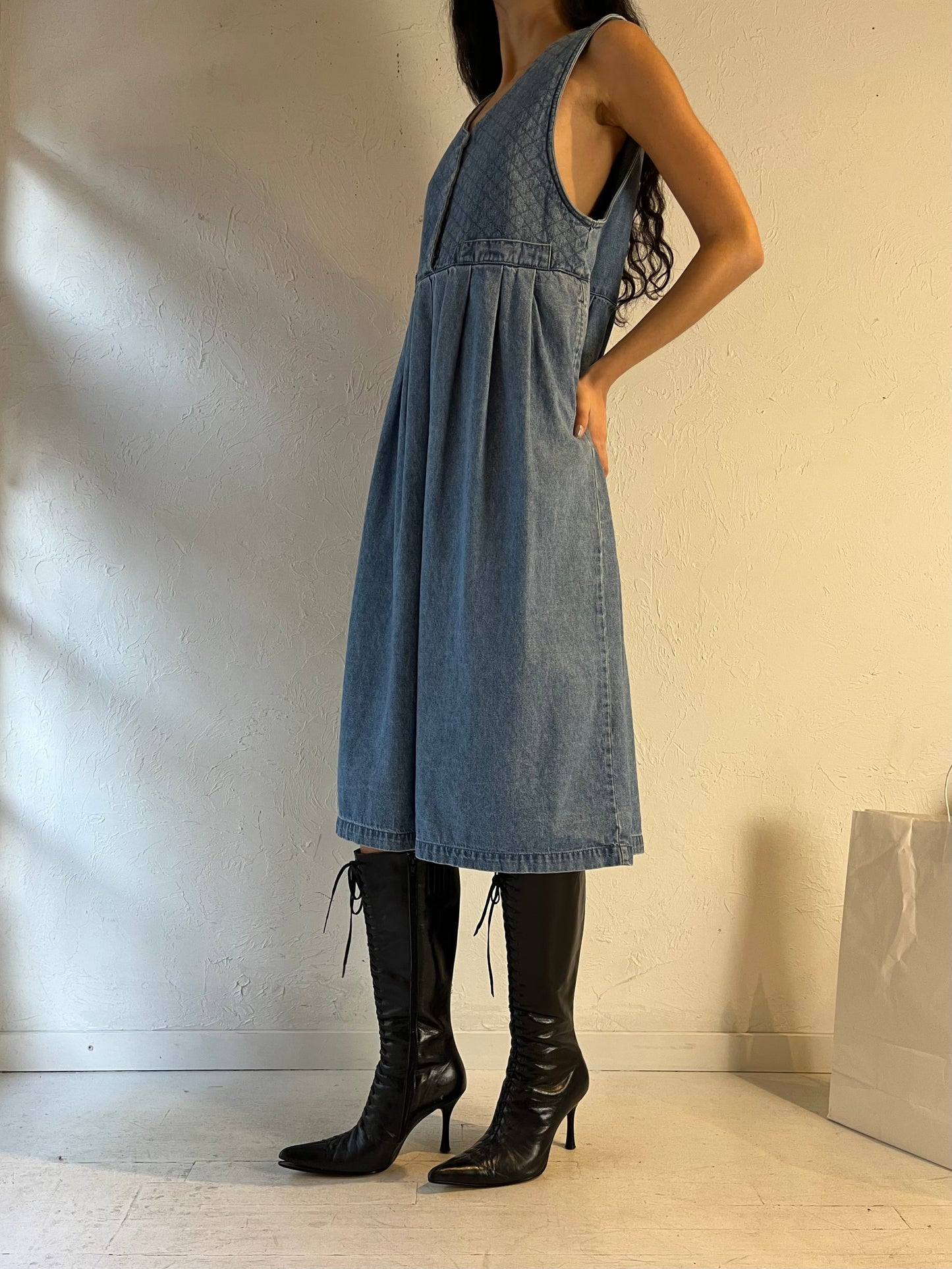 Y2K ‘Dolly Denim’ Denim Midi Dress / Large