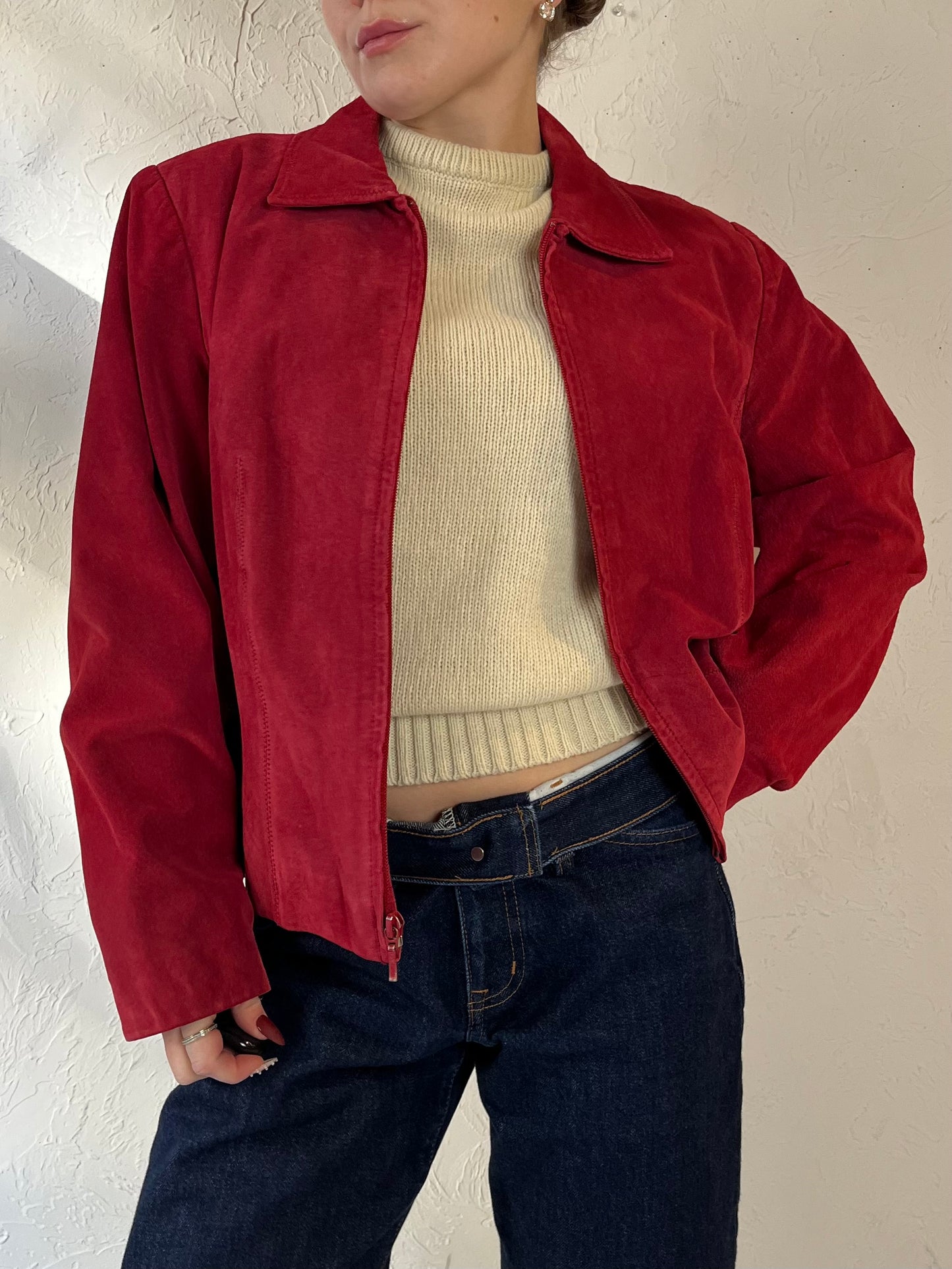 Y2K ‘Coldwater’ Creek Red Suede Jacket / Large