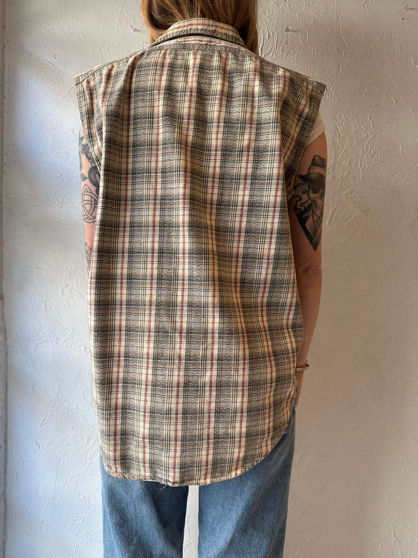 90s ‘Ralph Lauren’ Cotton Flannel Vest / Medium