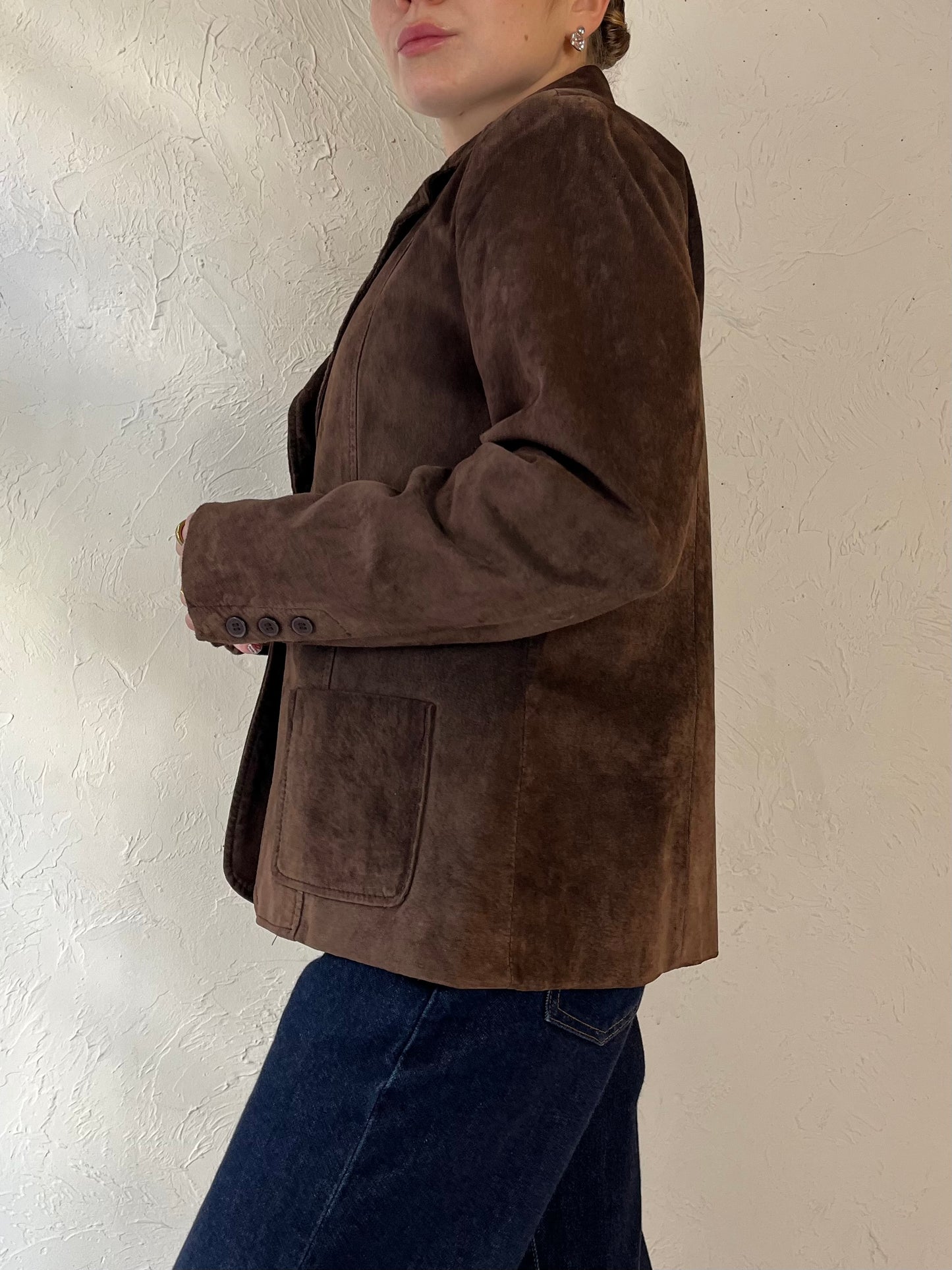 90s ‘John Paul Richard’ Brown Suede Jacket / Medium