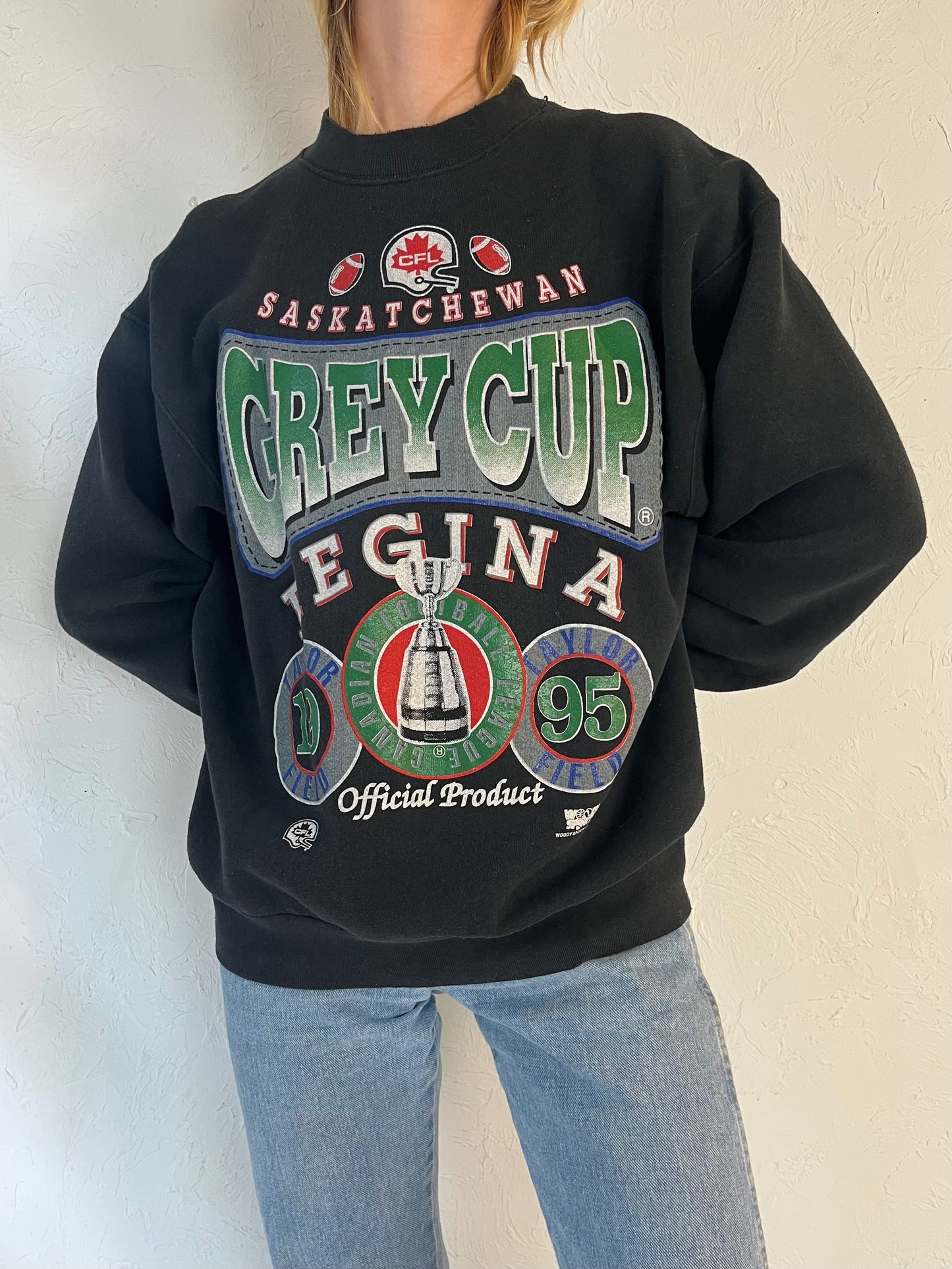 1994 'Grey Cup' Black Crew Neck Sweatshirt / Large