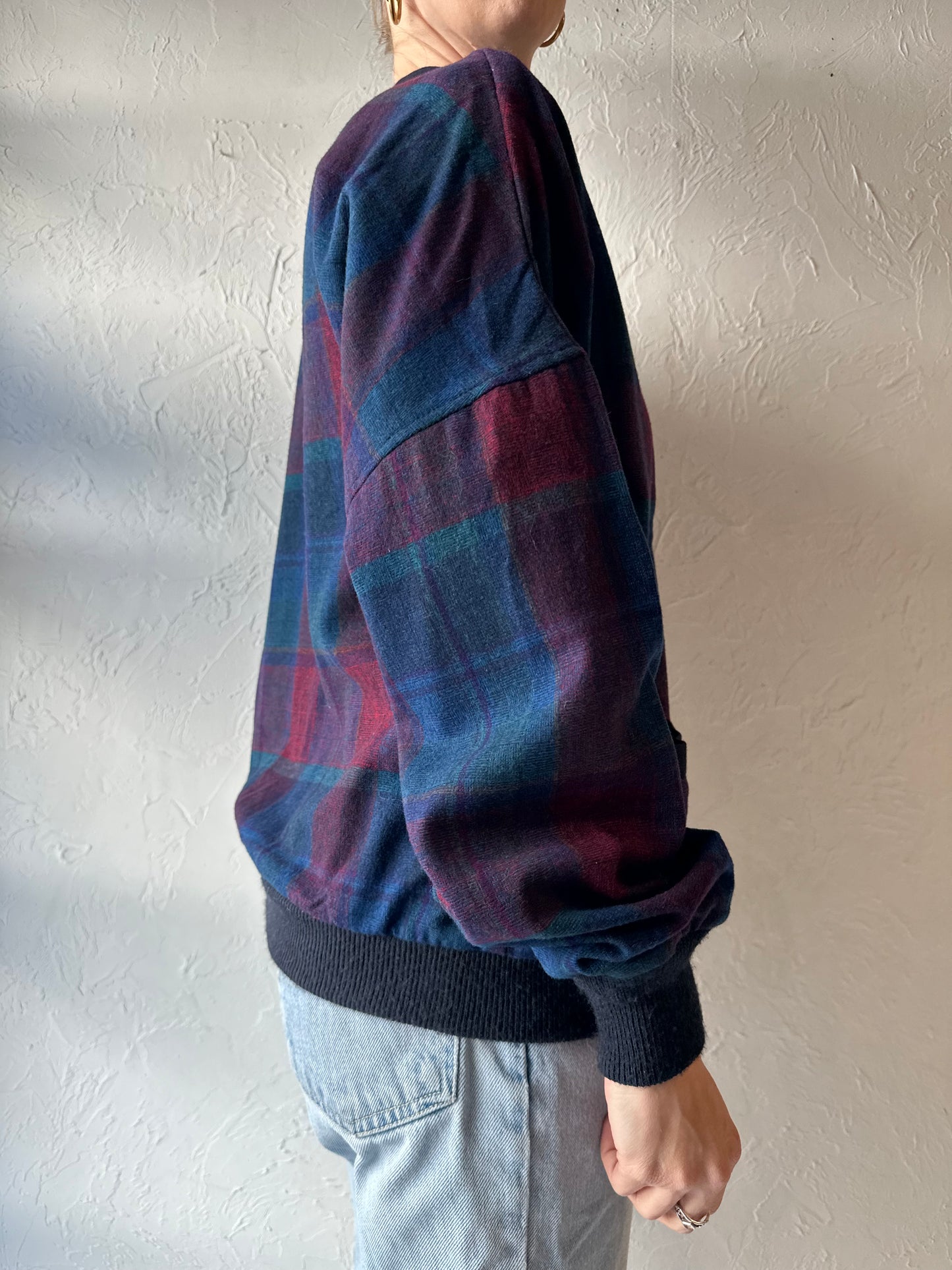 Vintage 'Pendleton' Plaid Wool Cardigan / Medium