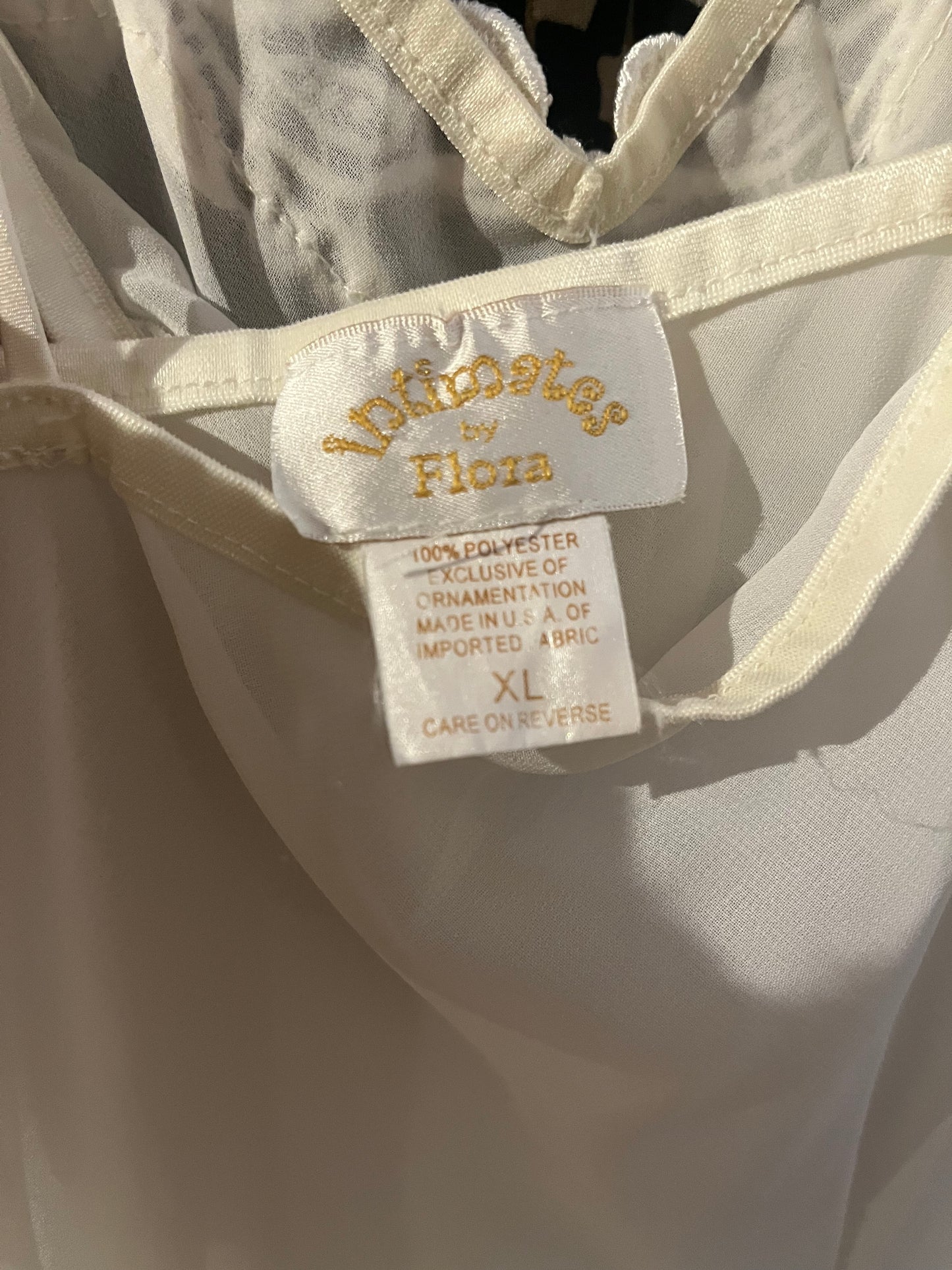 90s ‘Flora’ White Romantic Slip Dress / XL