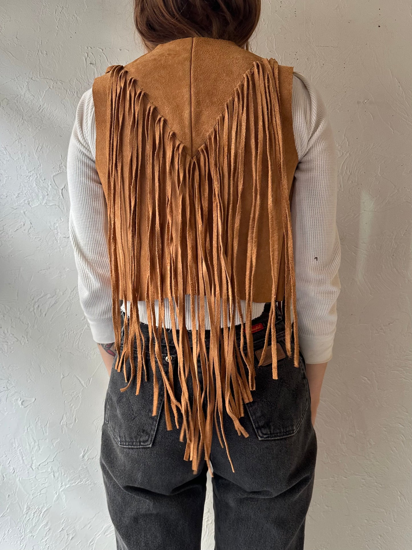 Vintage Suede Fringe Vest / Small