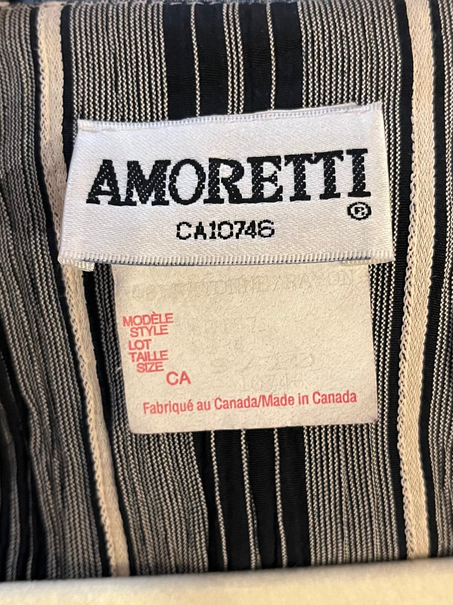 90s 'Amoretti' Striped Long Sleeve Top / Medium