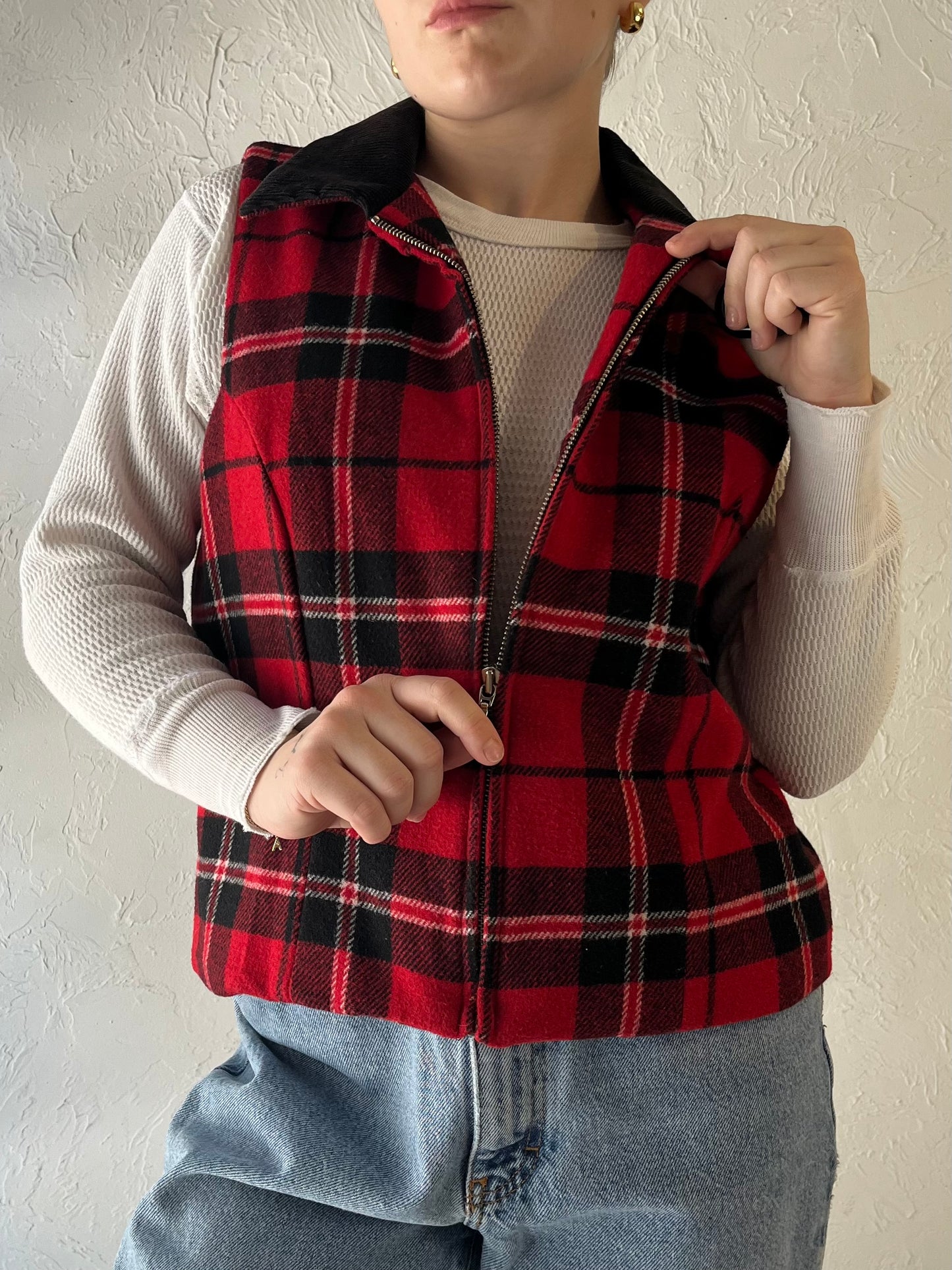 Y2k 'Karen Scott' Plaid Vest / Medium