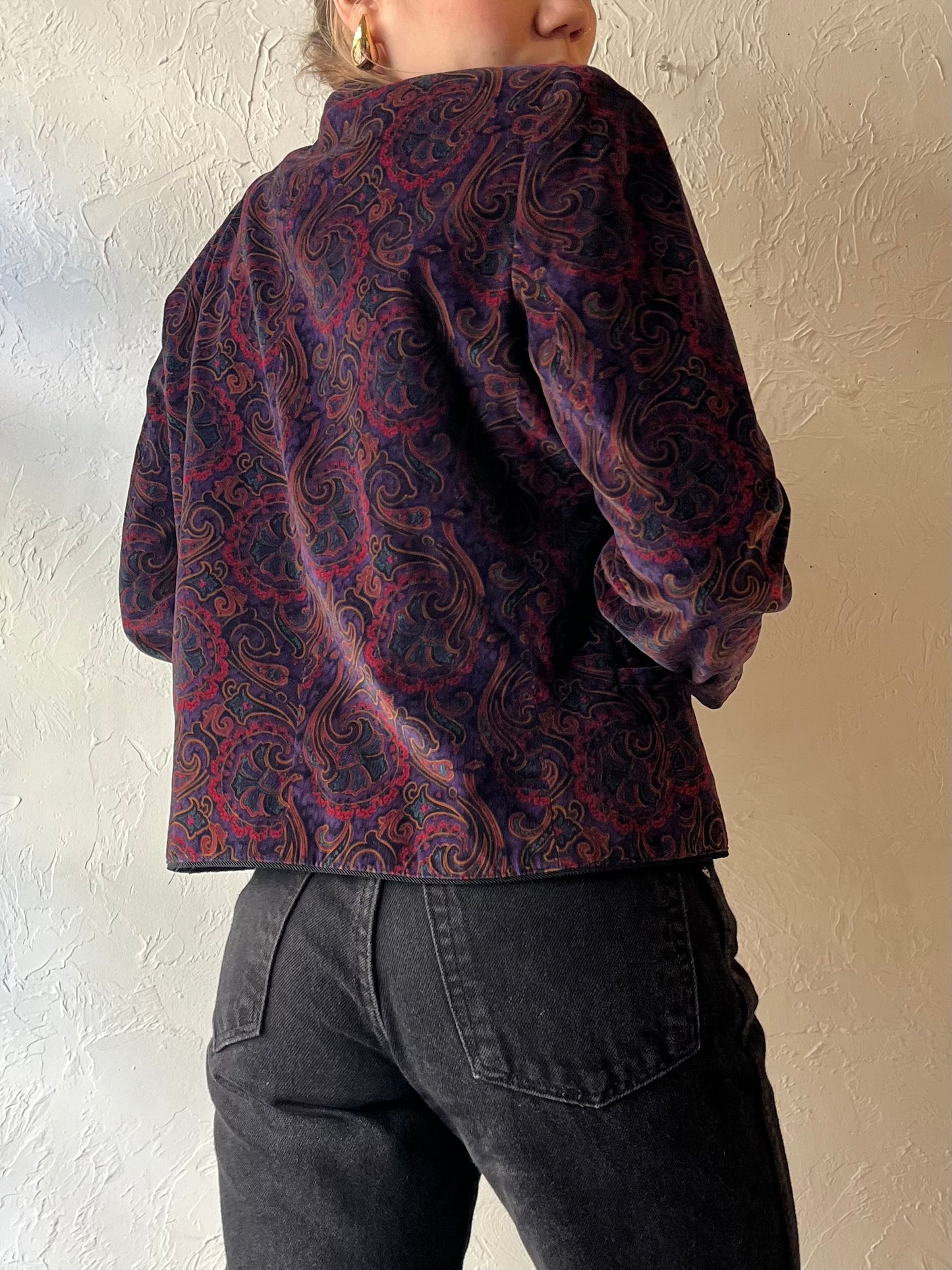 90s ‘Bryn Connelly’ Paisley Velvet Jacket / Small - Medium