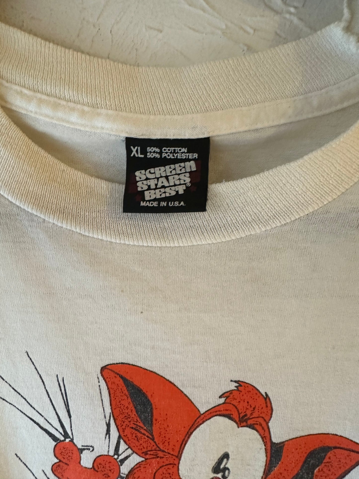 80s 'Screen Stars' Cat Coffee T-Shirt / XL