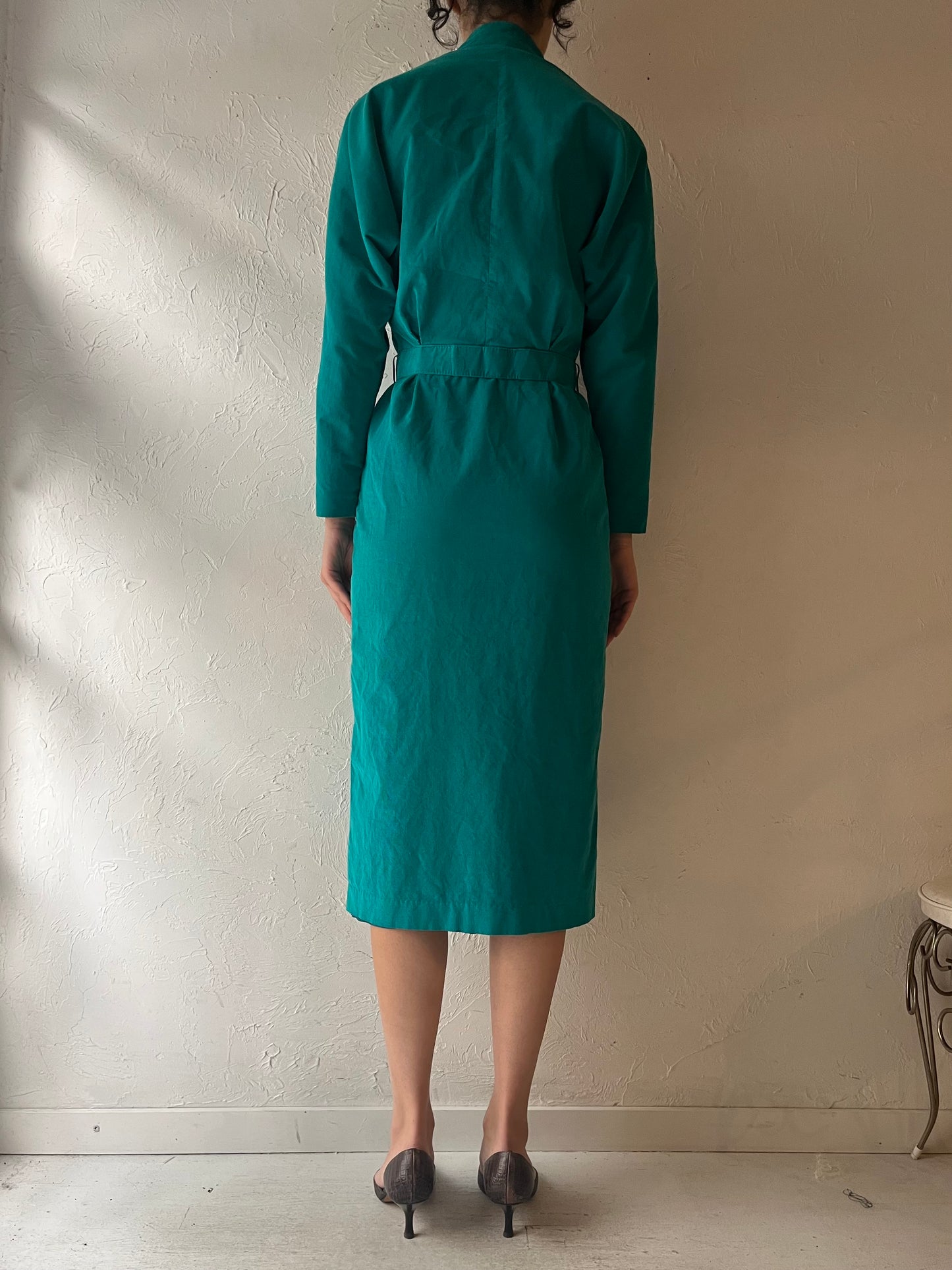 80s 'Surrey Classics' Green Corduroy Dress / Small