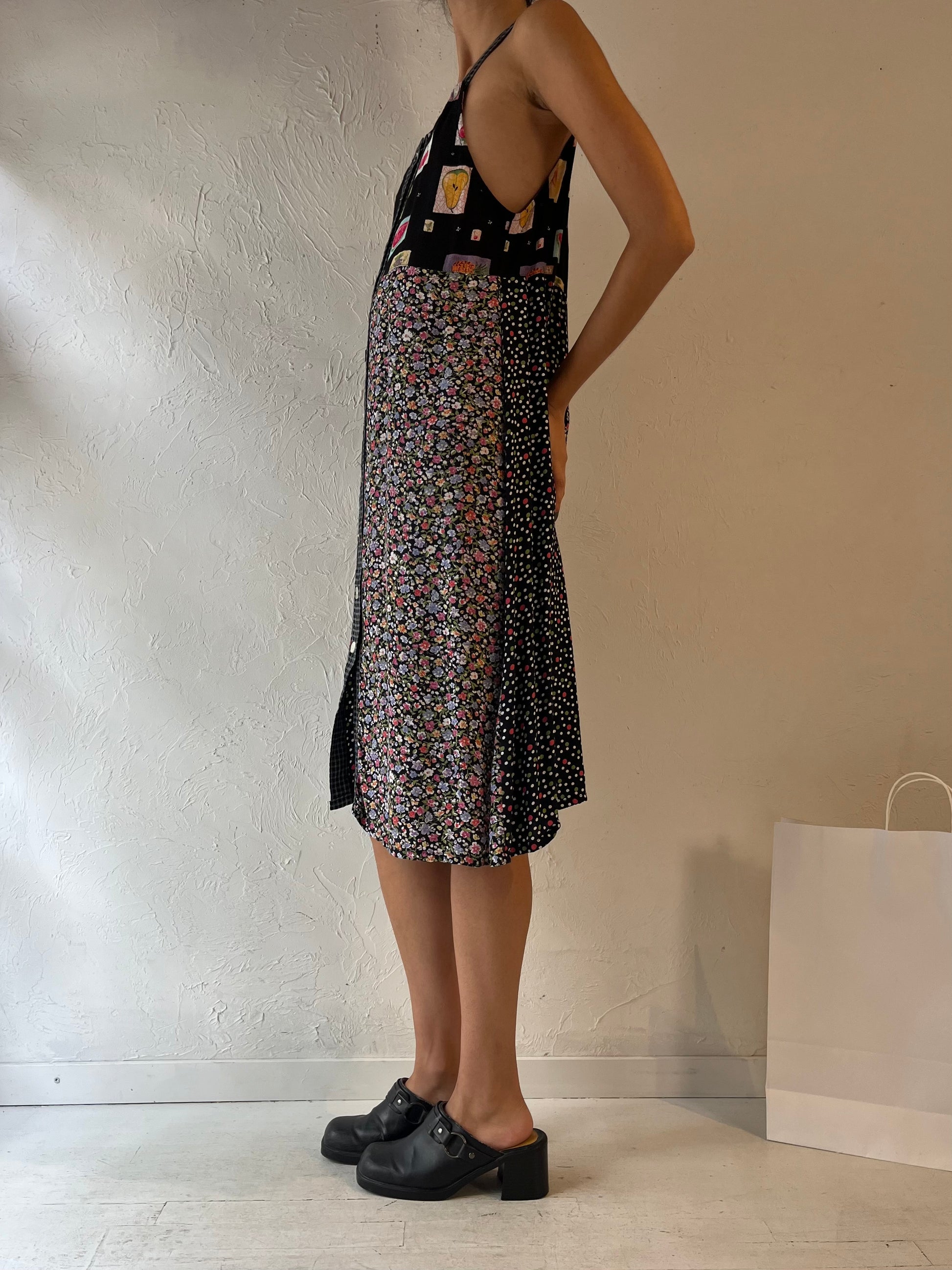 90s 'Carol Anderson' Sleeveless Patterned Dress / Small