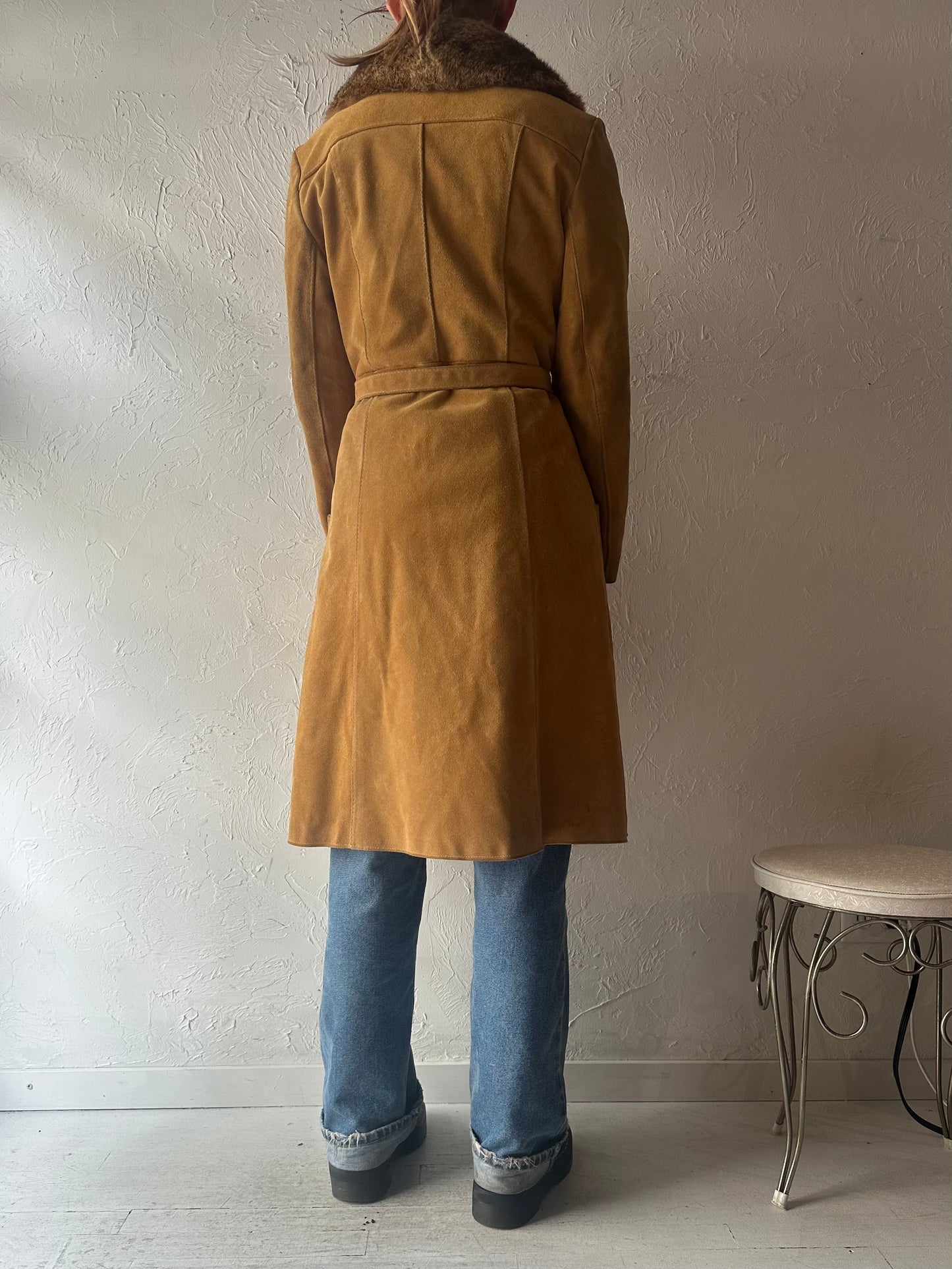 70s 'Fairweather' Suede Leather Penny Lane Coat / Small