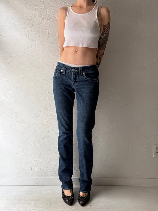 Y2K 'True Religion' Dark Wash Low Rise Jeans / 28" Waist