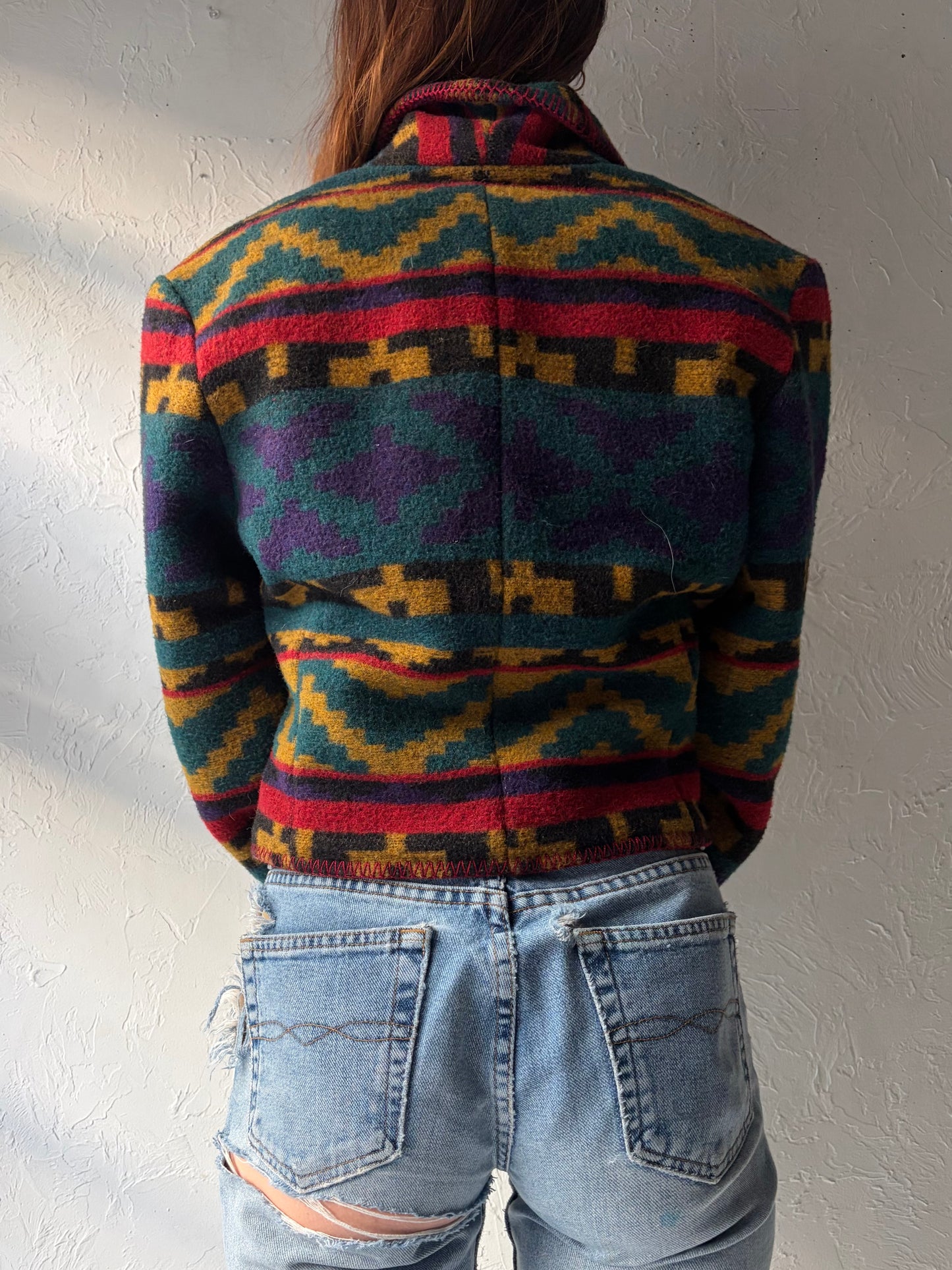 Vintage 'Circle T' Cropped Knit Western Jacket / Small