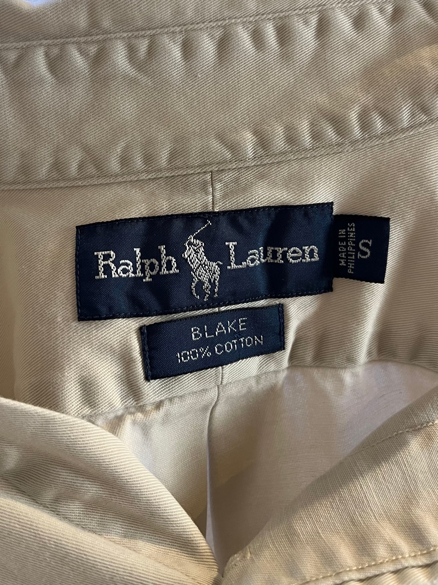 Y2K ‘Ralph Lauren’ Cream Cotton Button Up Shirt / Small