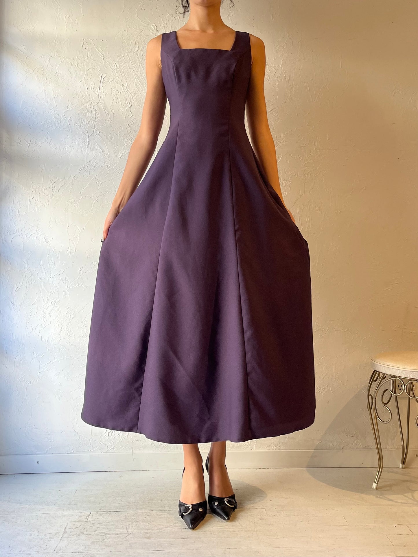 90s Handmade Purple Formal Dress / Small