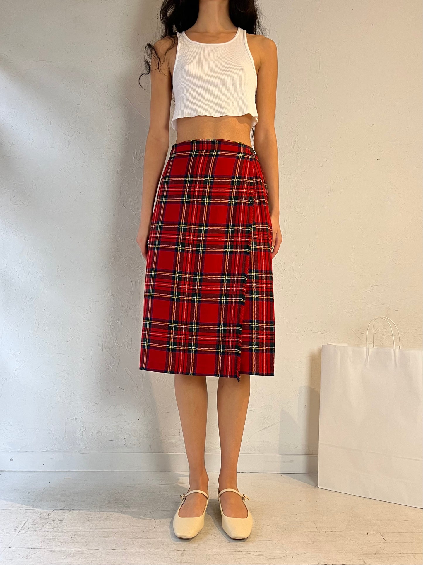 80s ‘Jedburgh' Plaid Midi Skirt / Small