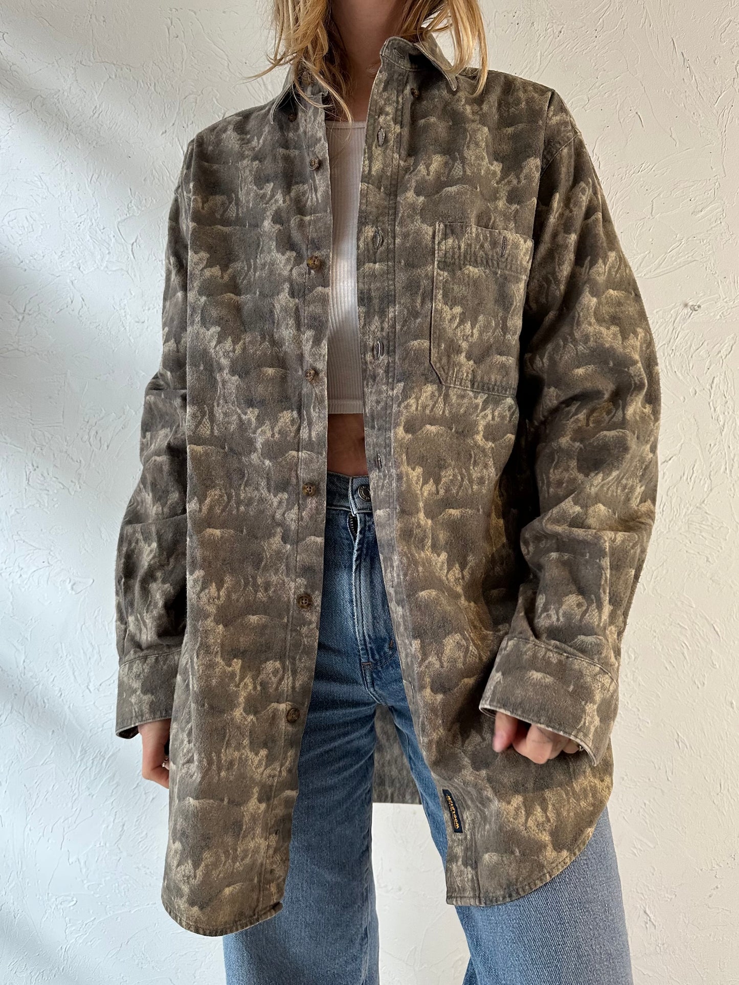 90s ‘Woolrich’ Cotton Camouflage Shirt / Medium