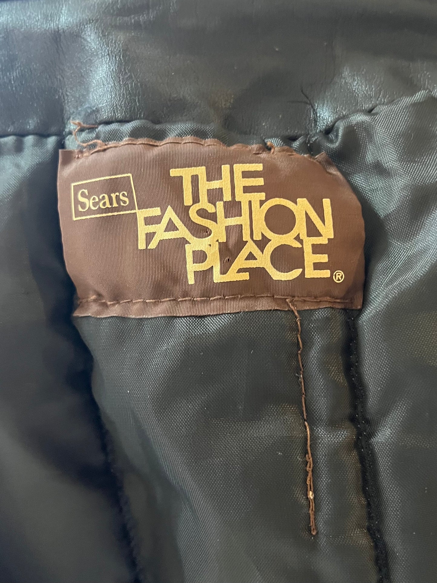 80s 'Sears The Fashion Place' Black Leather Jacket / Medium