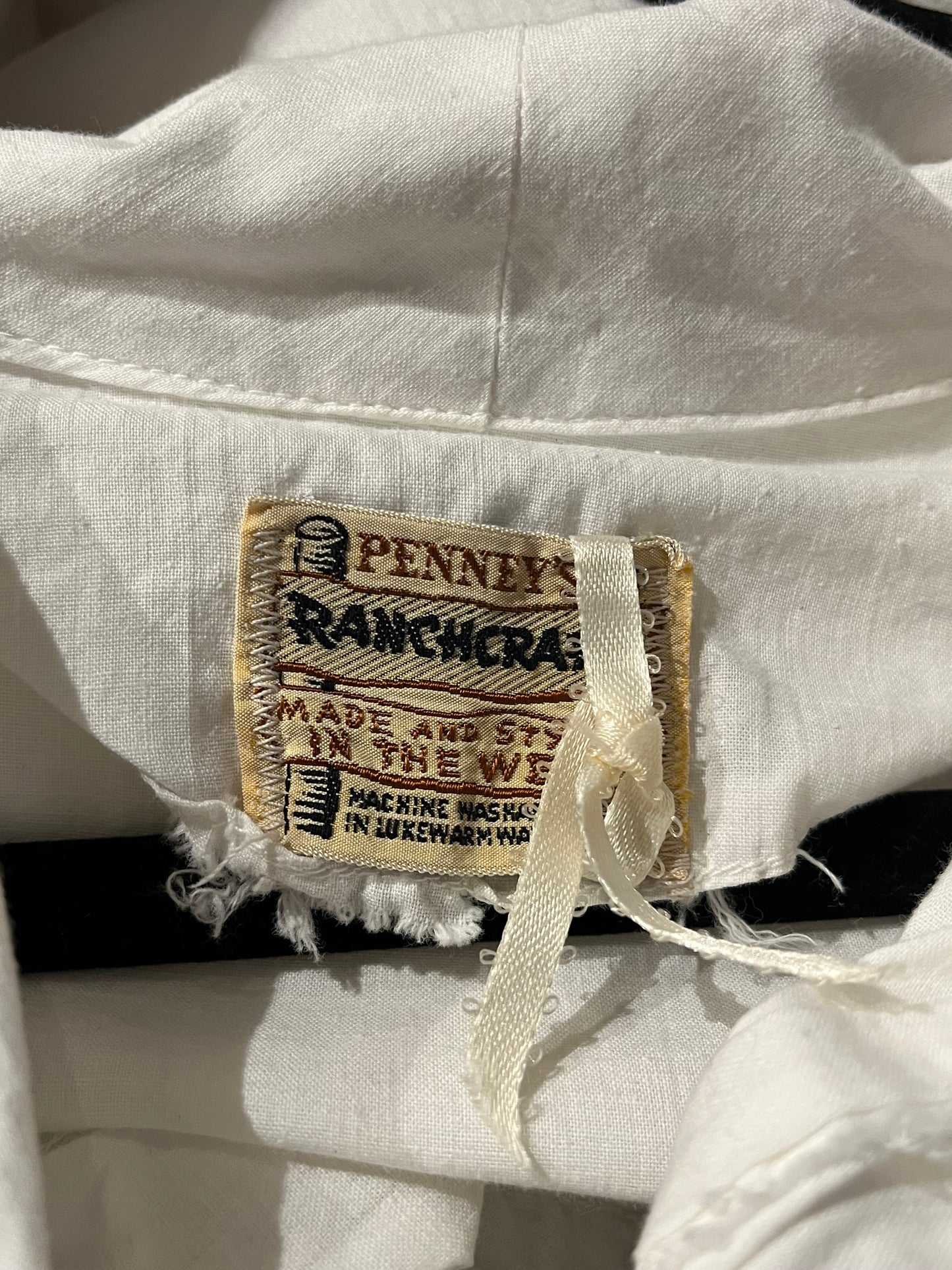 50s 60s ‘JC Penny’ White Western Dress / Small