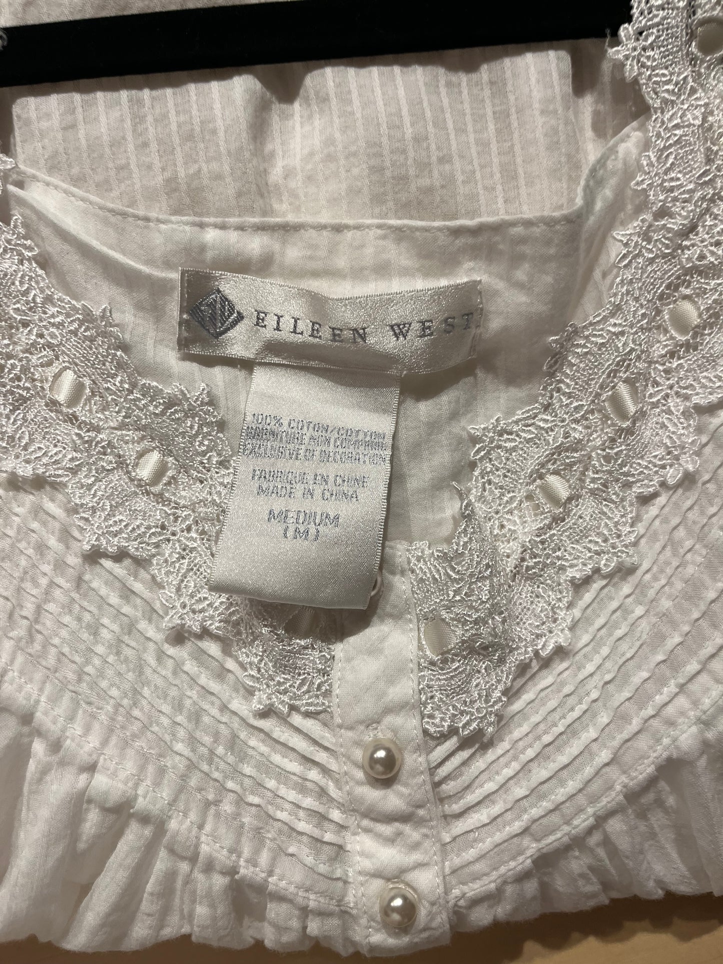 Y2K ‘Eileen West’ White Cotton Mini Dress / Medium
