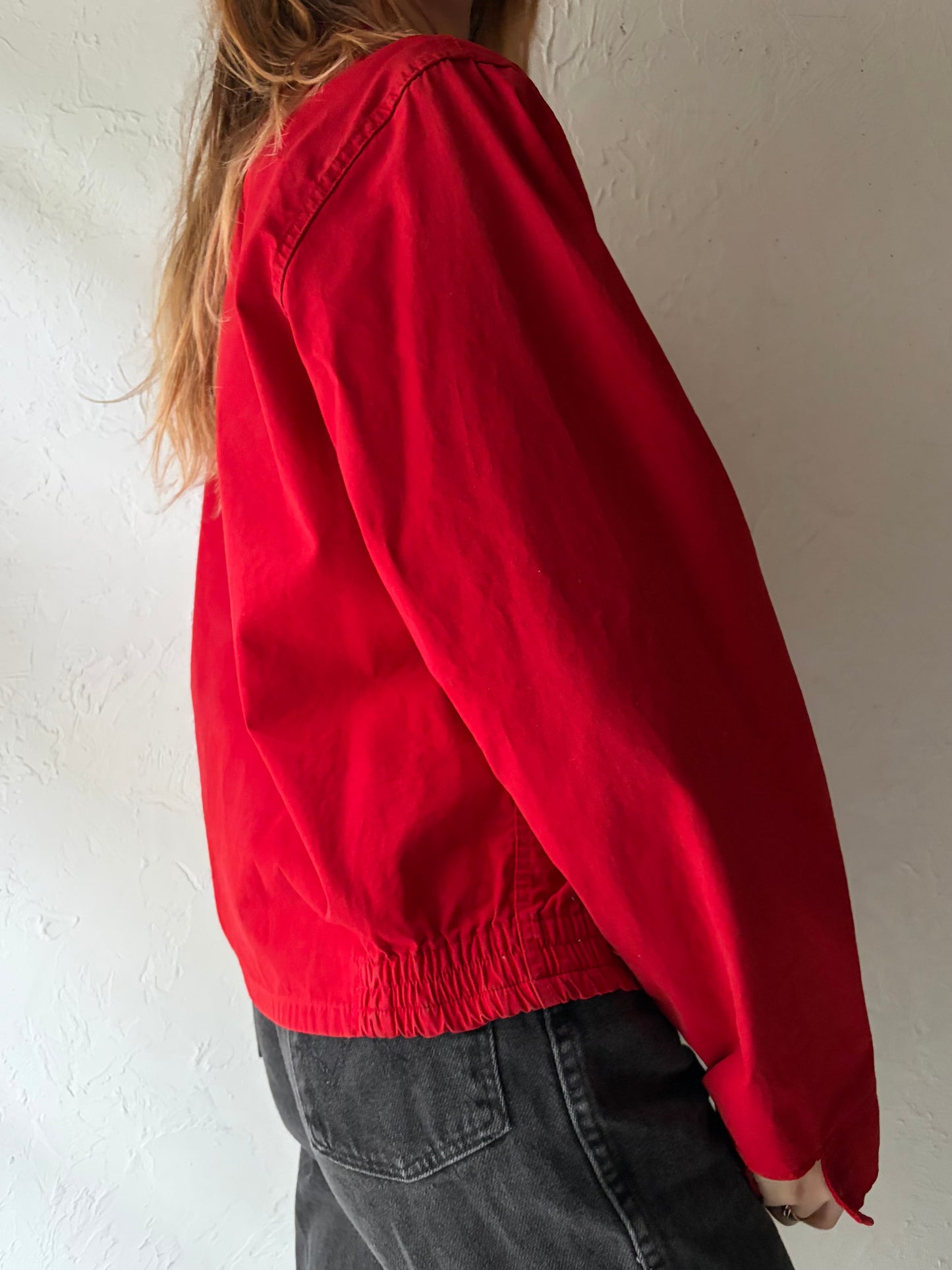 60s 'Boy Scouts of American' Red Zip Up Jacket / Small