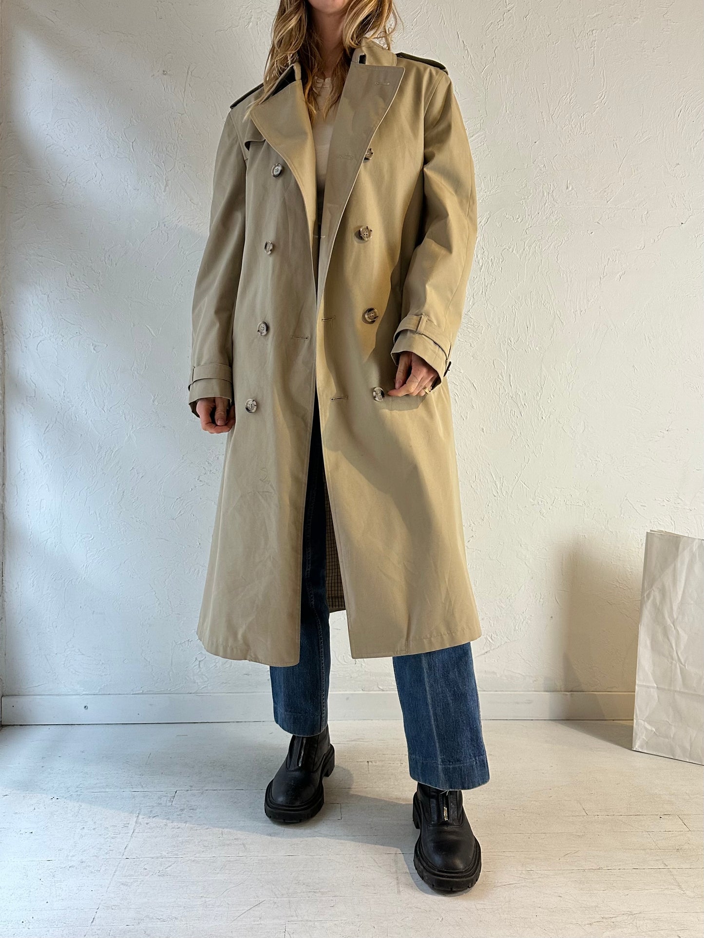 90s ‘London Fog’ Beige Classic Trench Coat / Medium