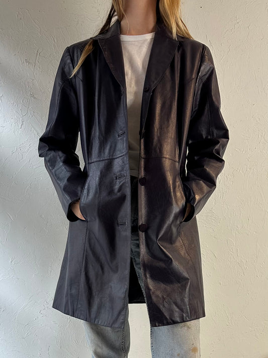 90s ‘Danier’ Purple Leather Jacket / Medium