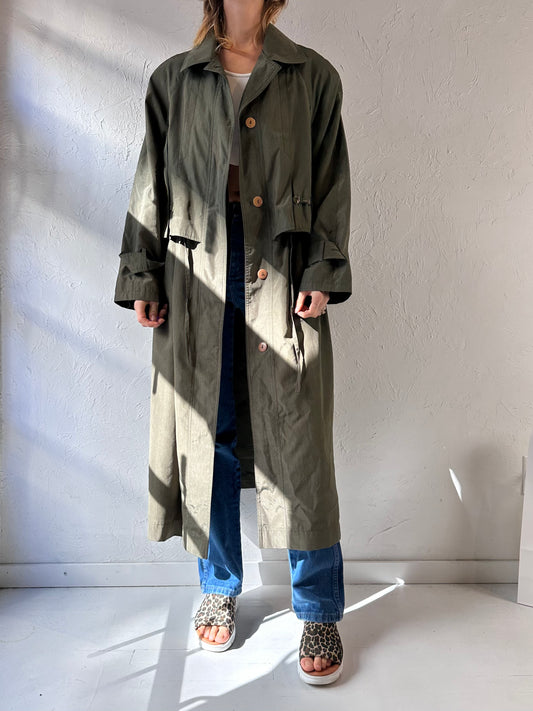 Y2k 'Sequence' Green Trench Coat / Medium - Large