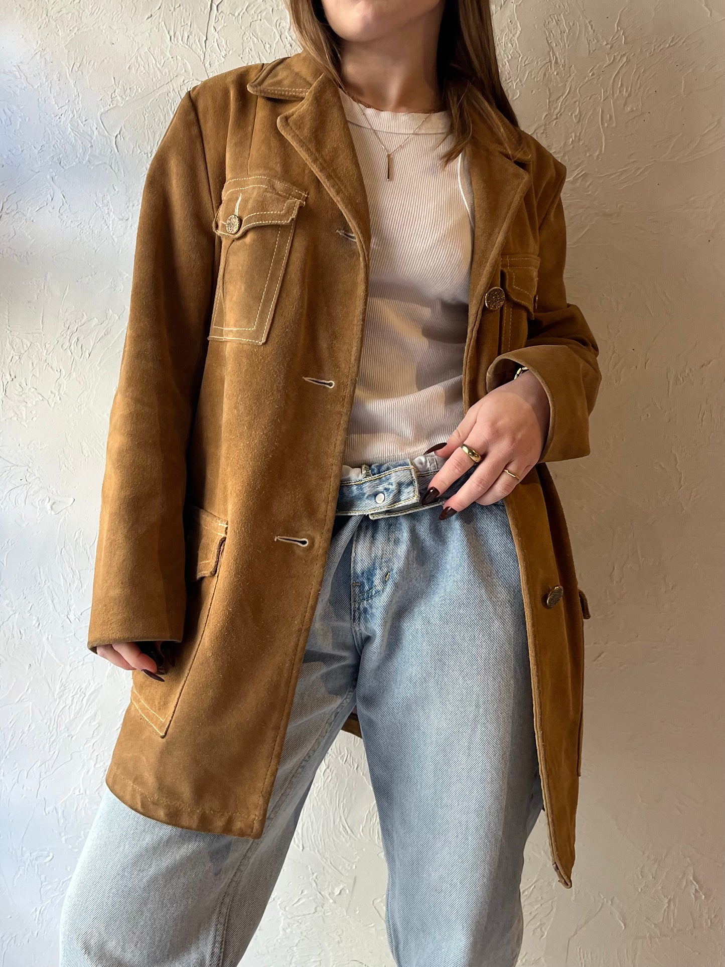 70s ‘Victoria Leather’ Suede Leather Jacket / Medium